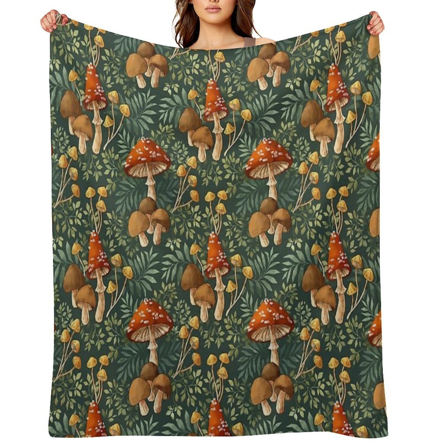 Woodland Mushroom Spray Durable Throw Blanket