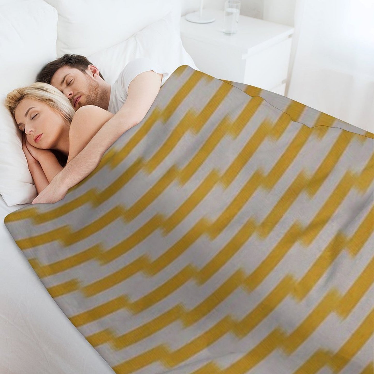 Yellow Ikat Design Travel-friendly Throw Blanket