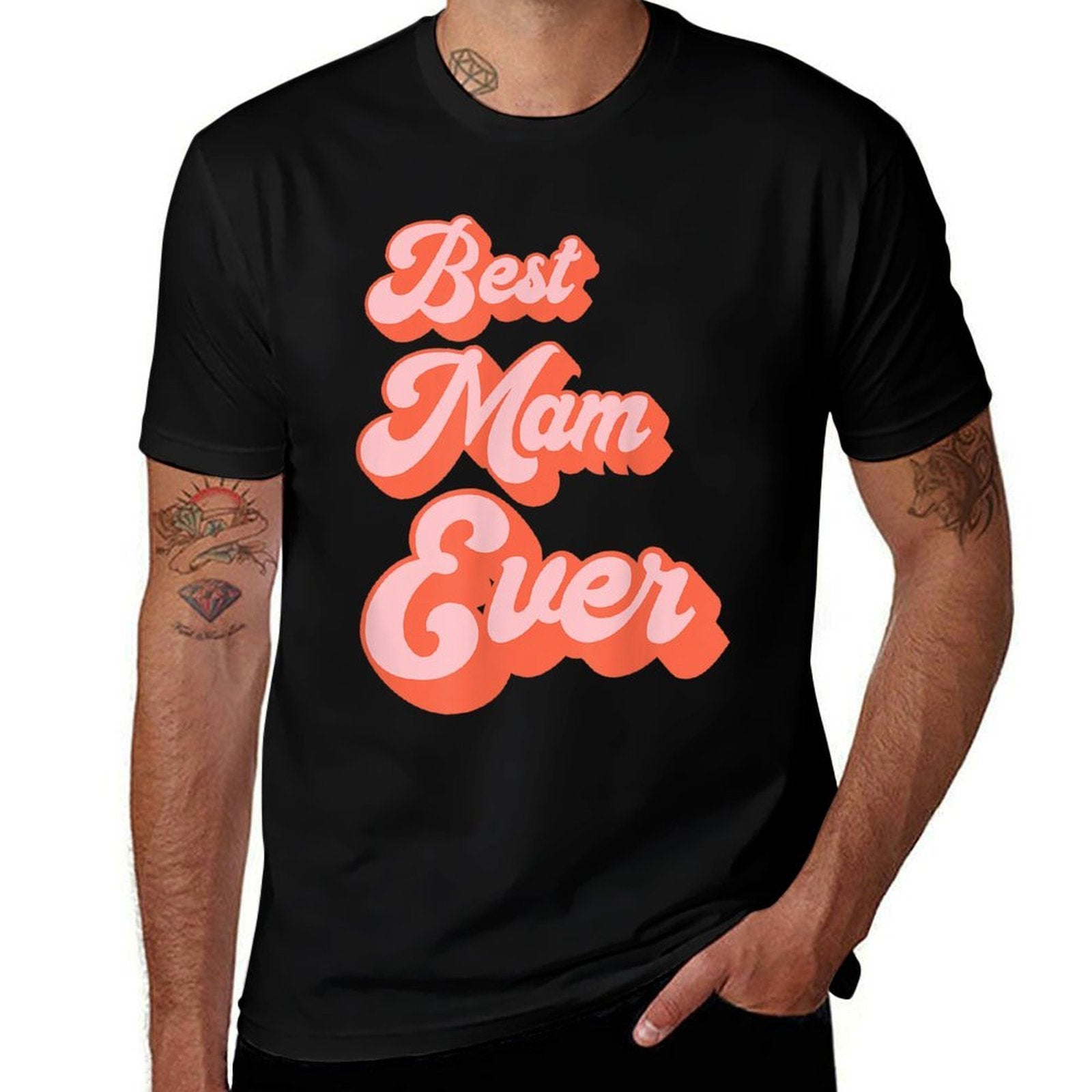 Best Mam Ever Retro Cute Pink For The Best Mam In The World  Summer-ready Fabric T-Shirt