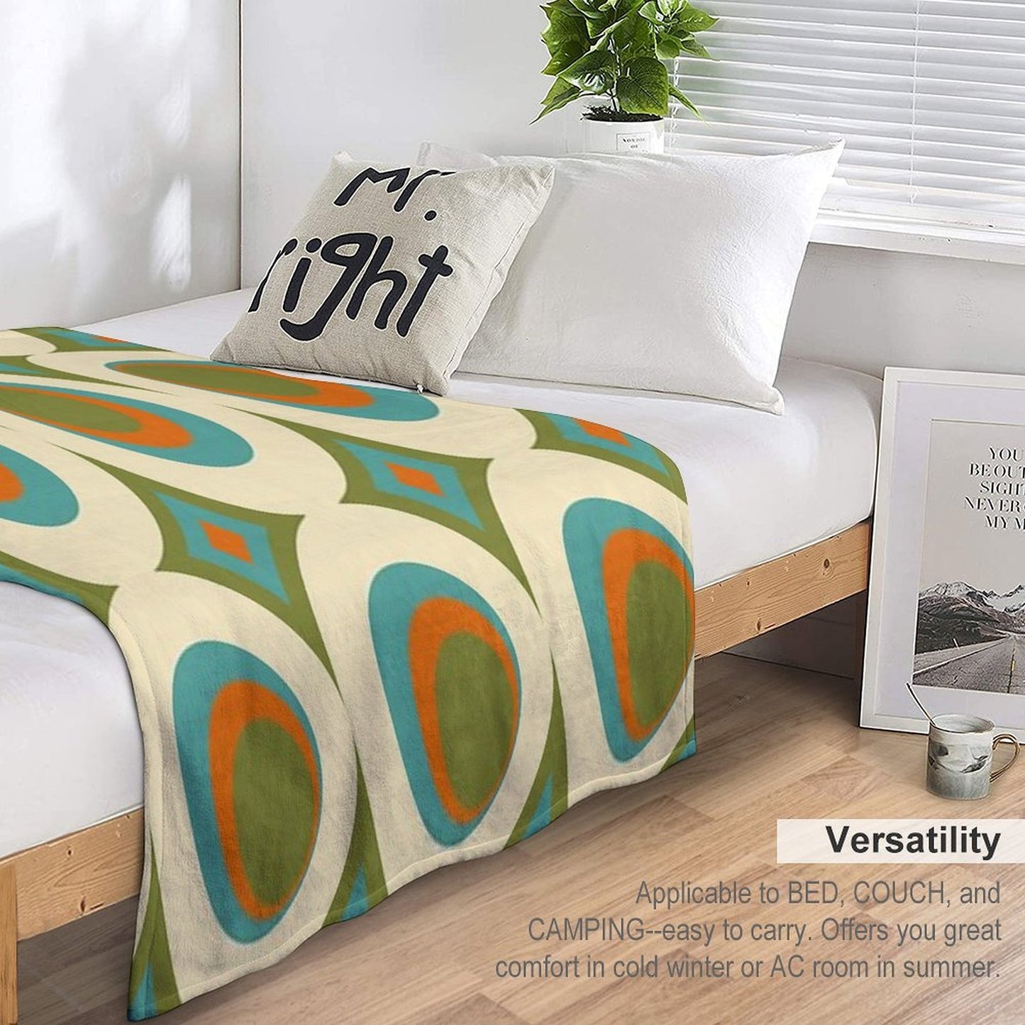 Mid-Century Modern Funk 2 Travel-friendly Throw Blanket