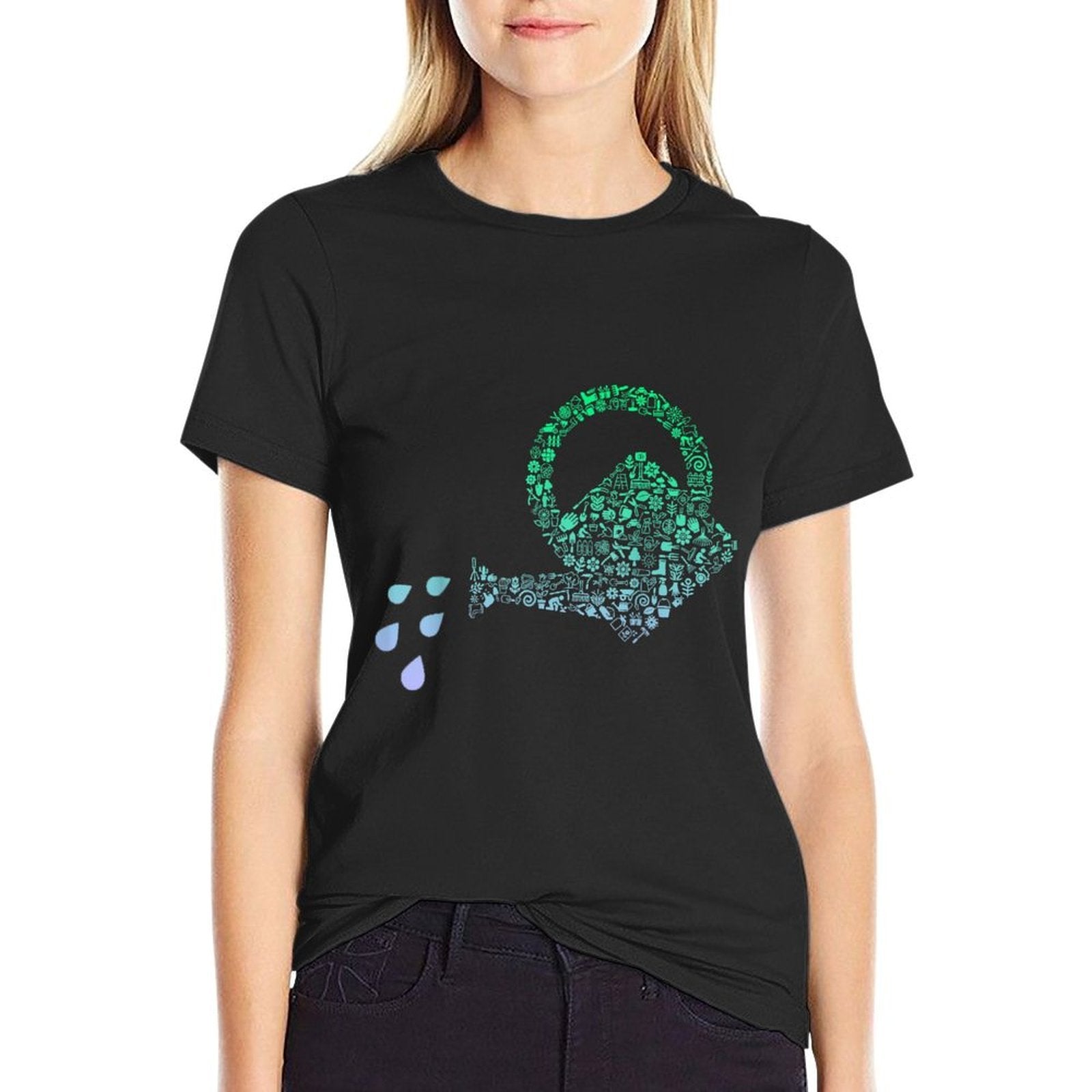 Garden Watering Can Plant Gardening for Gardener  Oversized Silhouette T-Shirt