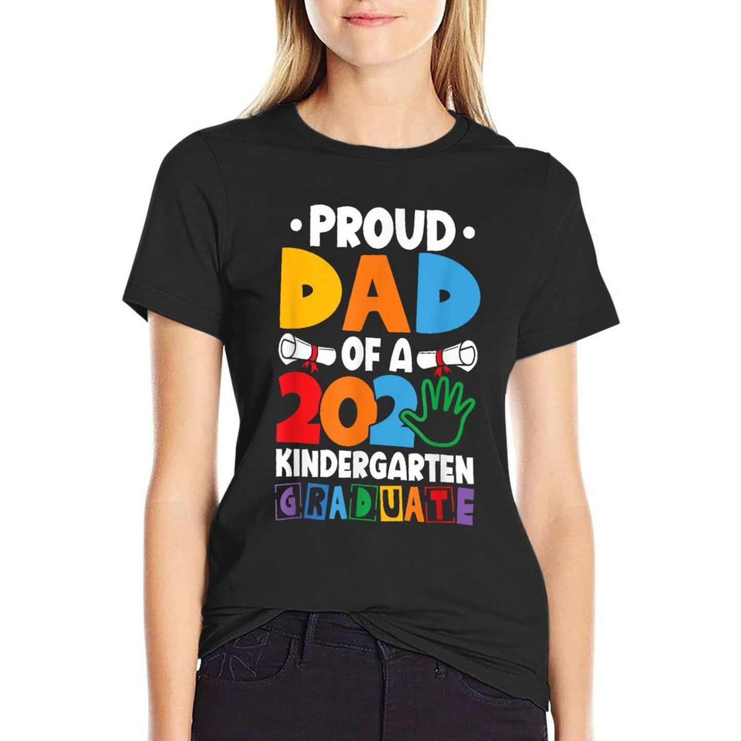 Proud Dad Class of 2025 Kindergarten Graduate Graduation Eco-friendly Material T-Shirt