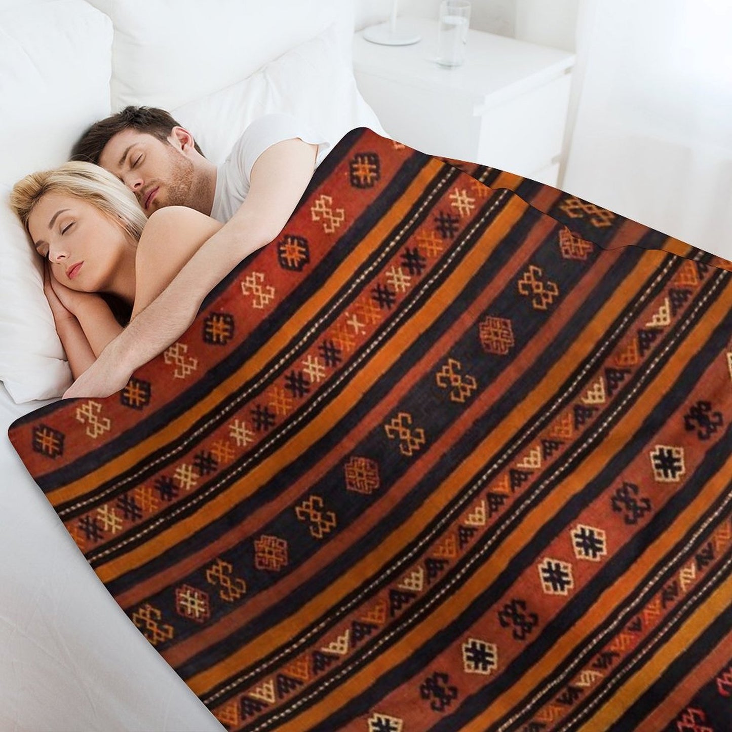 Moroccan Traditional Berber Artwork Design Compact Throw Blanket