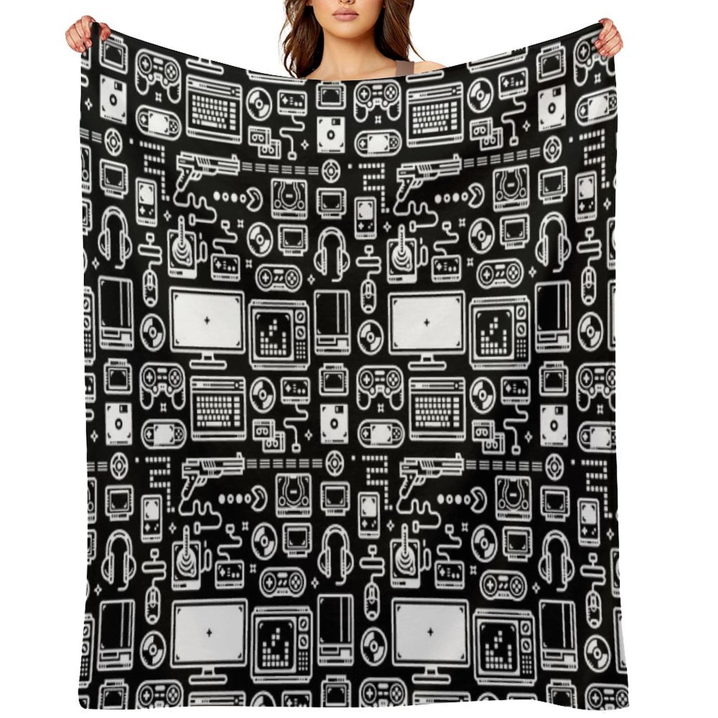 Retro Gamer Video Game Consoles, PC's, Controllers, Joysticks And Gamepads Multi-functional Throw Blanket