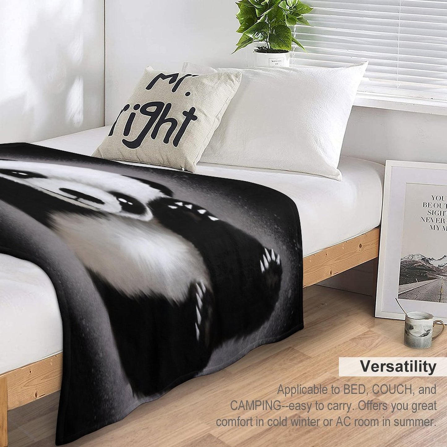 Panda Love Machine-washable Throw Blanket