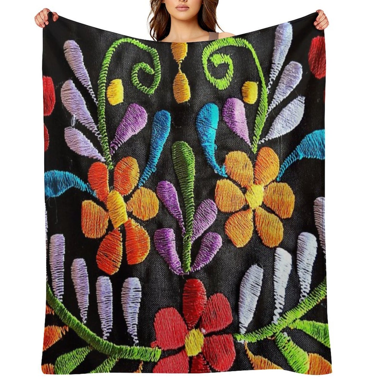 Mexican Flowers Versatility Throw Blanket