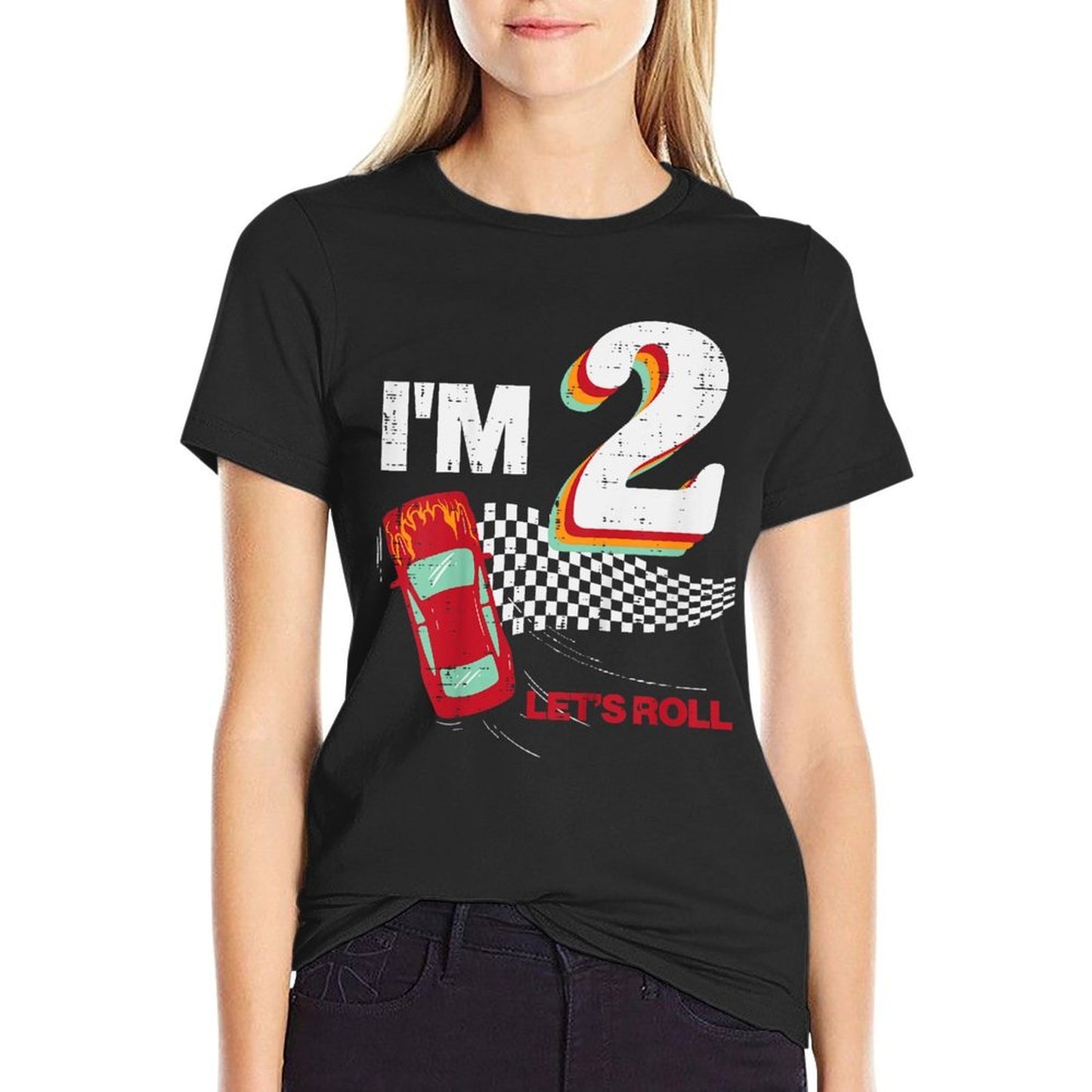 Kids 2nd Birthday Race Car Drift Im 2 Bday Party Boys Girls Kids Polyester Blend T-Shirt