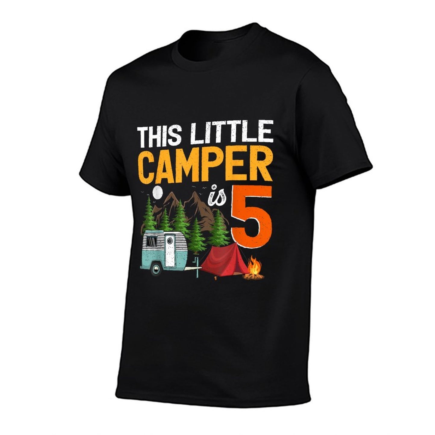 This Little Camper Is 5 Year Old Camping 5th Birthday Slim-fit Cut T-Shirt