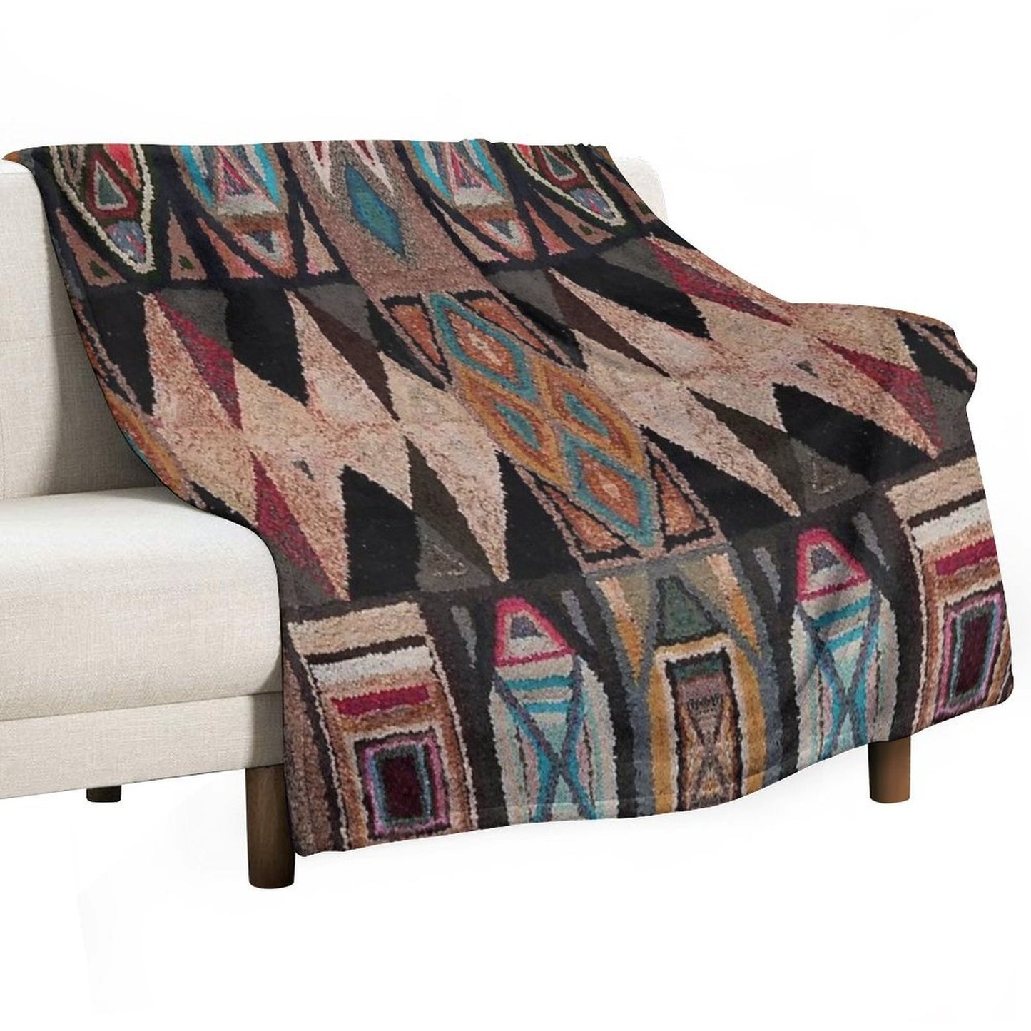 Abstract Bohemian Design Durable Throw Blanket
