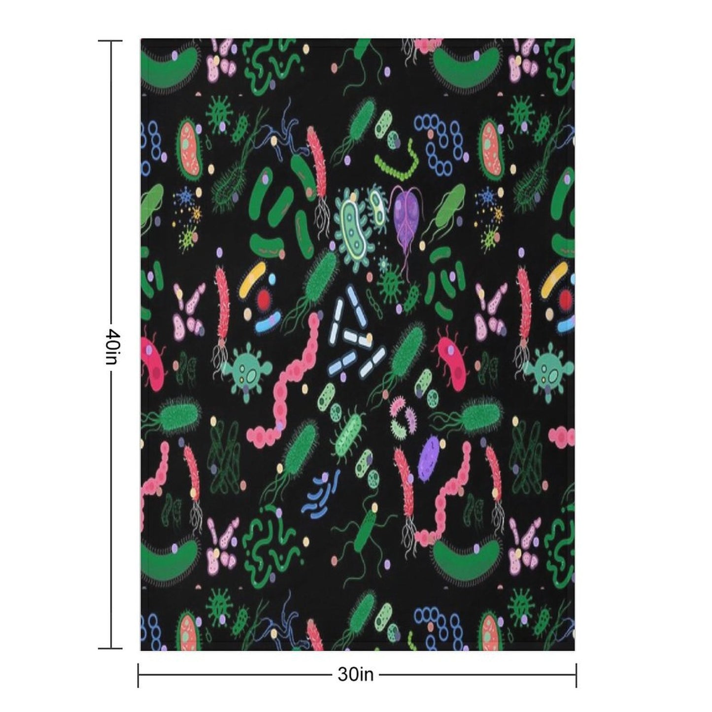 Microbiologist Pattern Microbes, Virus, Bacteria-microbiology Quick-dry Throw Blanket