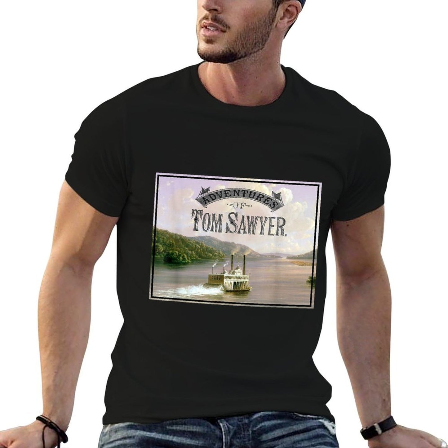 Tom Sawyer Adventures - Mississippi River Landscape Moisture-wicking T-Shirt