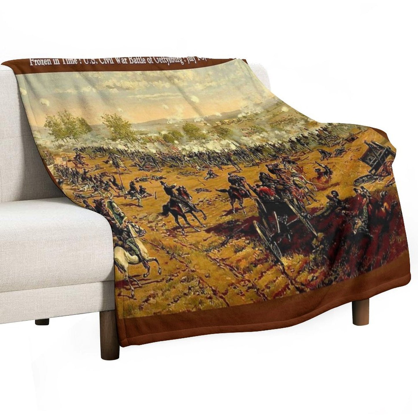 BATTLE OF GETTYSBURG Vintage U.S. Civil War Painting Print Lightweight Throw Blanket