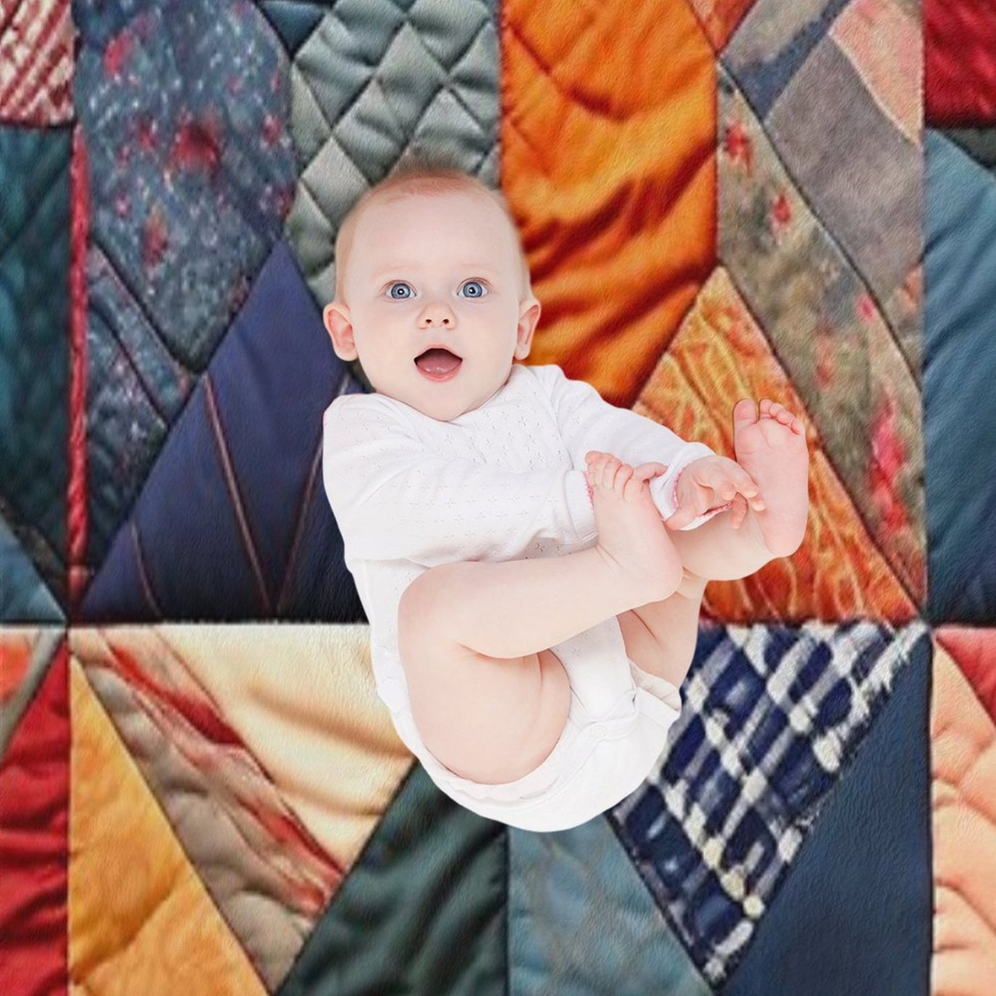 Quilted Patchwork Pattern Travel-friendly Throw Blanket