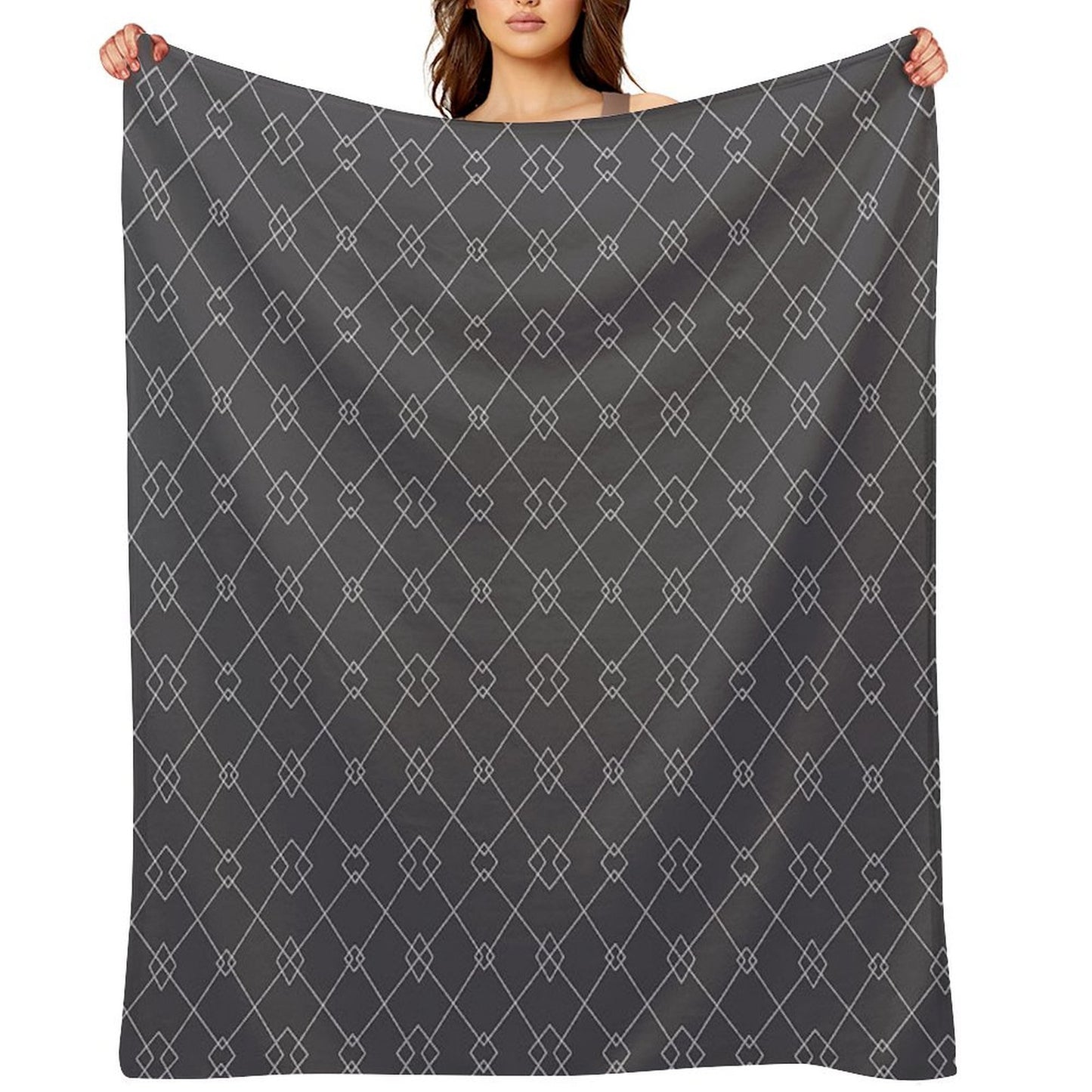 Geometric Pattern Zig Zag Grey 2 Premium Throw Blanket