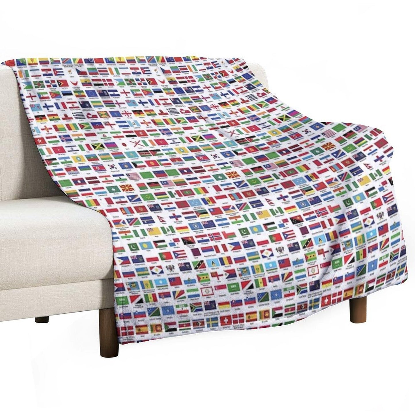 World Flags with Country Names Multi-functional Throw Blanket