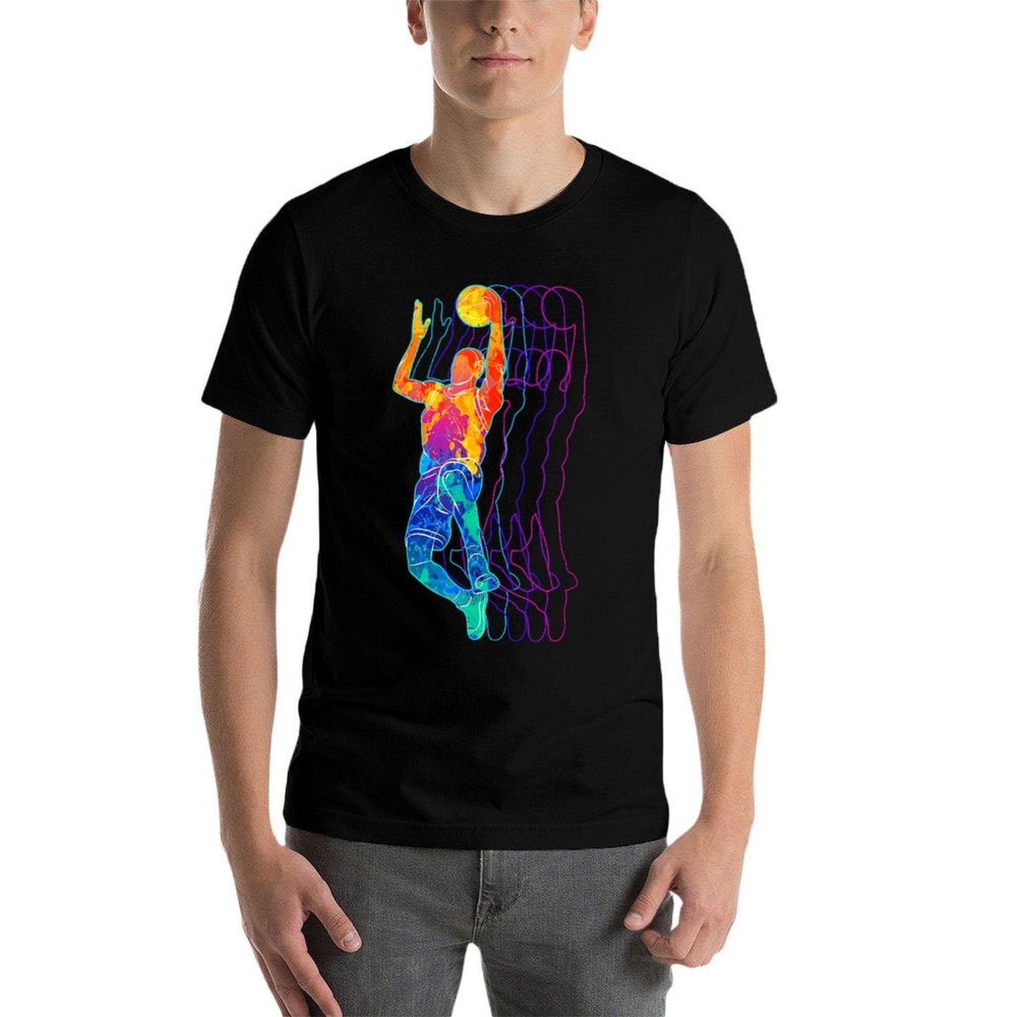 Retro Basketball Player Gift for Men Boys Kids Soft T-Shirt