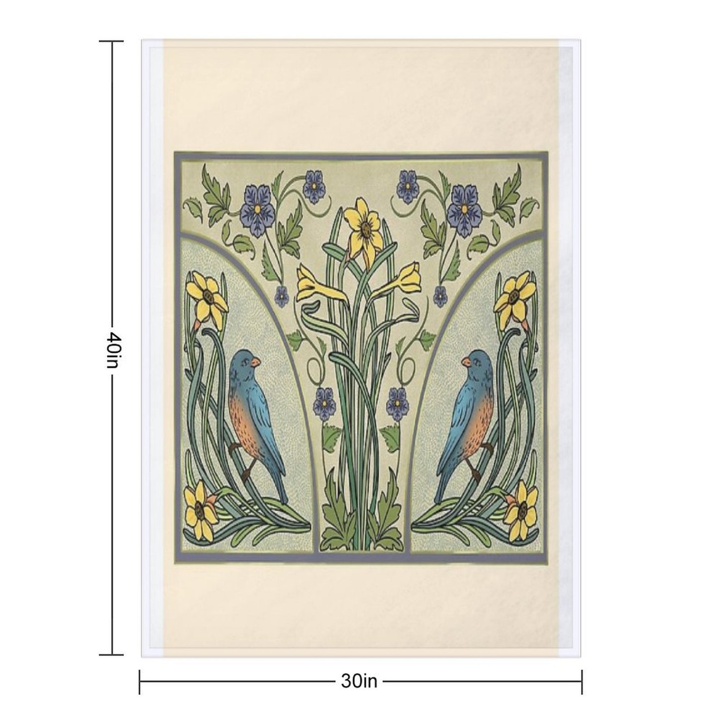 Bluebirds And Spring Blossoms Inspired By Art Nouveau Comfort Throw Blanket
