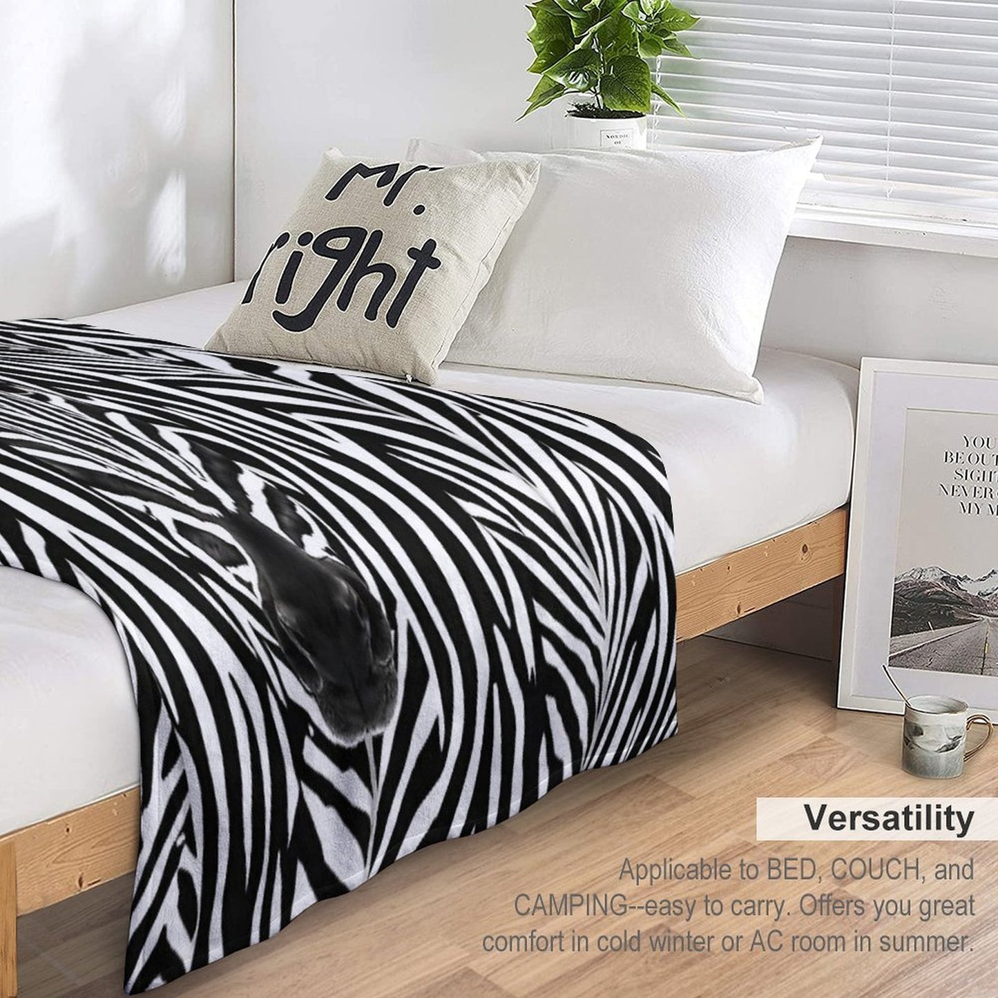 Self-Camouflage Zebra Multi-functional Throw Blanket
