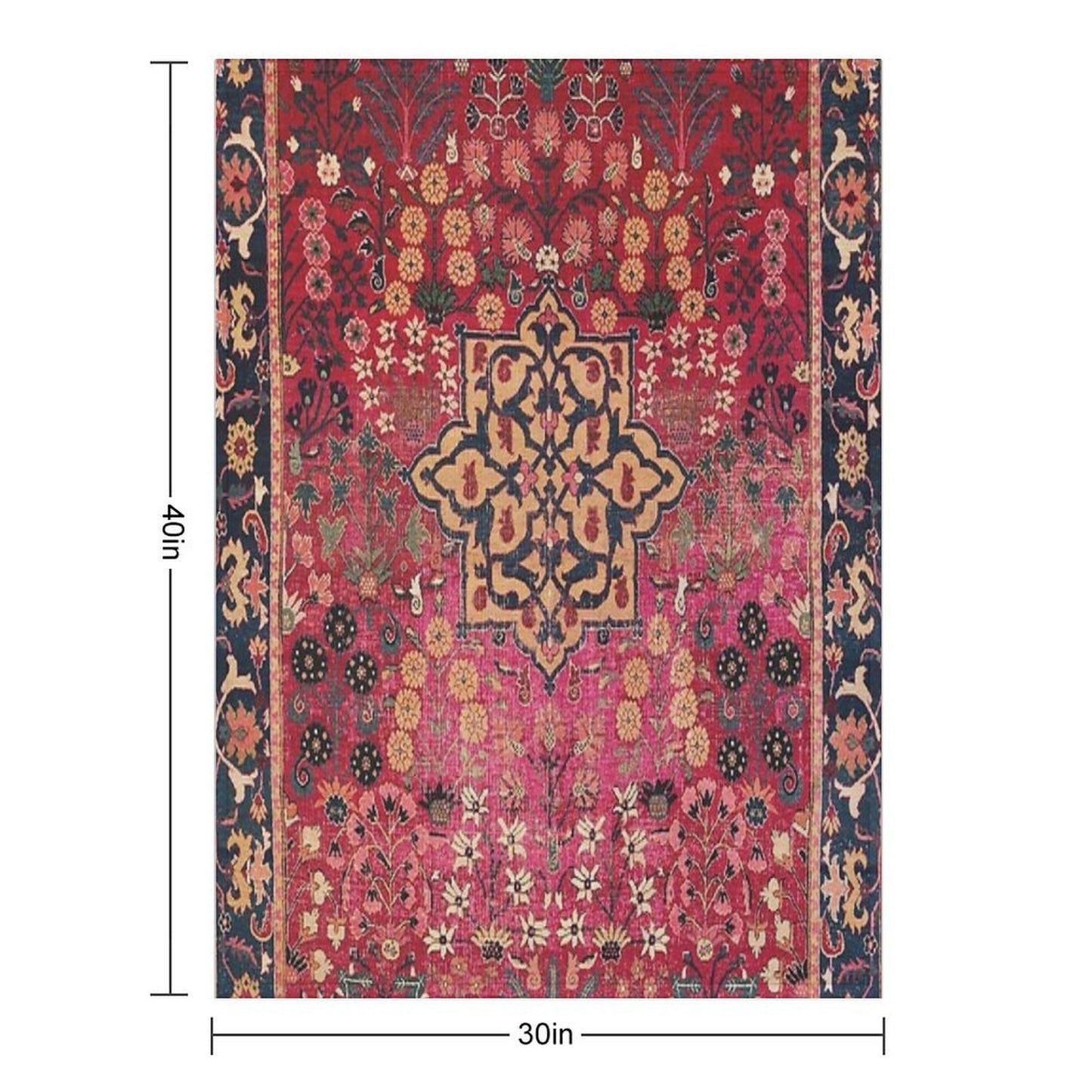 17th Century Persian Vase Carpet Print Durable Throw Blanket