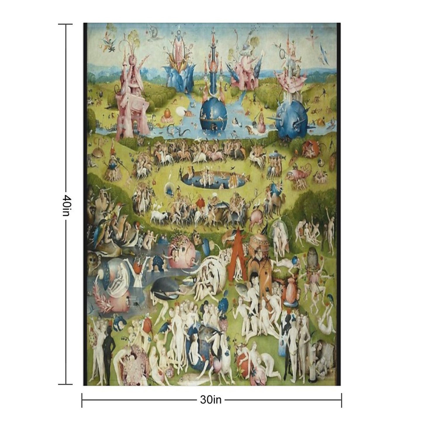 The Garden of Earthly Delights Full Image Sustainable Throw Blanket