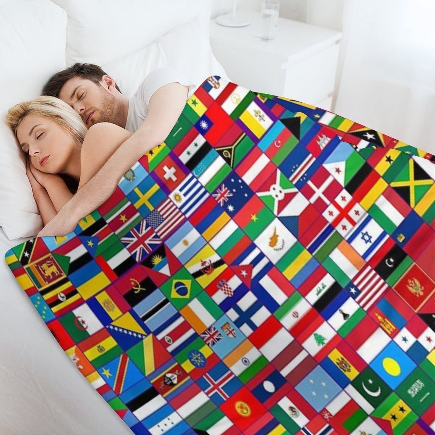 World Flags Durable Throw Blanket