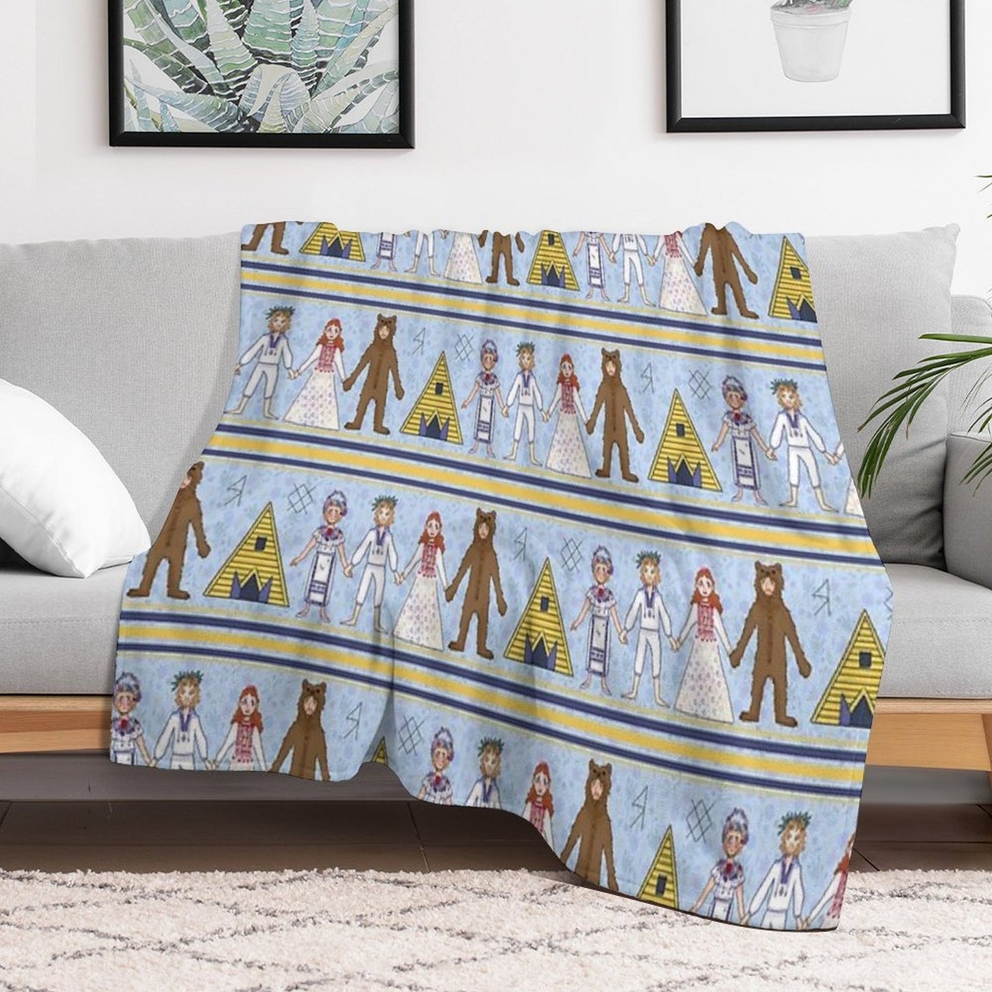 Midsommar Pattern #2 Plush Throw Blanket