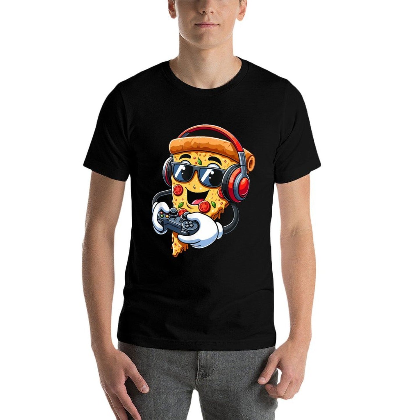 Gamer Pizza Video Gaming Boy Enthusiast Gamern Polyester Blend T-Shirt
