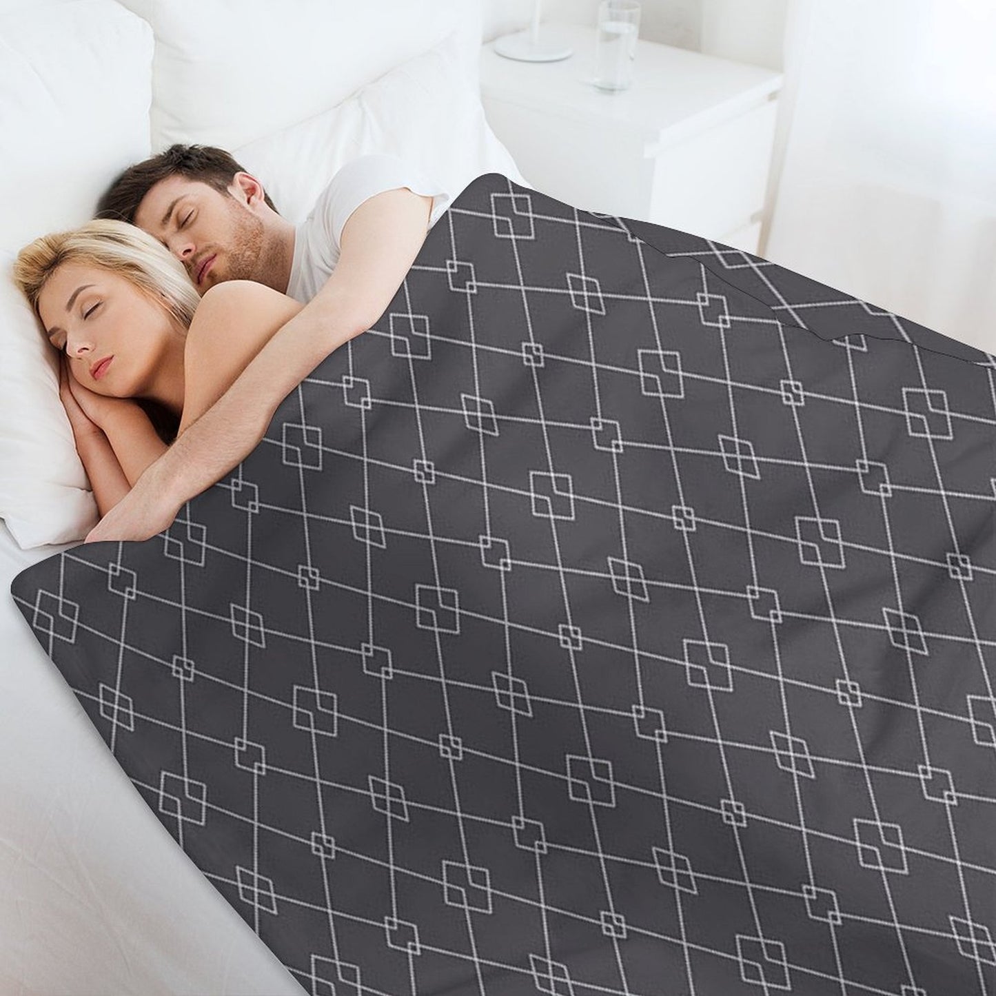 Geometric Pattern Zig Zag Grey 2 Premium Throw Blanket