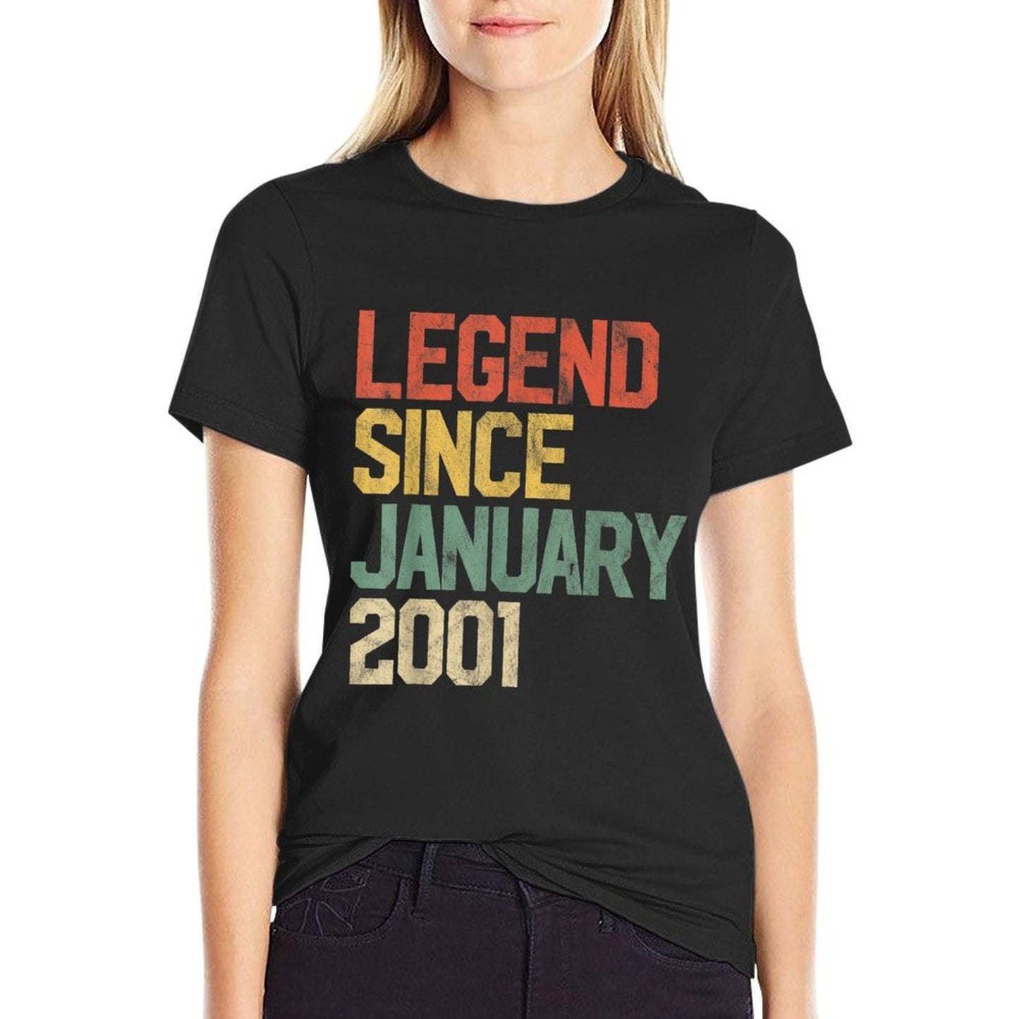 21 Year Old Gifts Legend Since January 2001 21st Birthday Vintage-inspired T-Shirt
