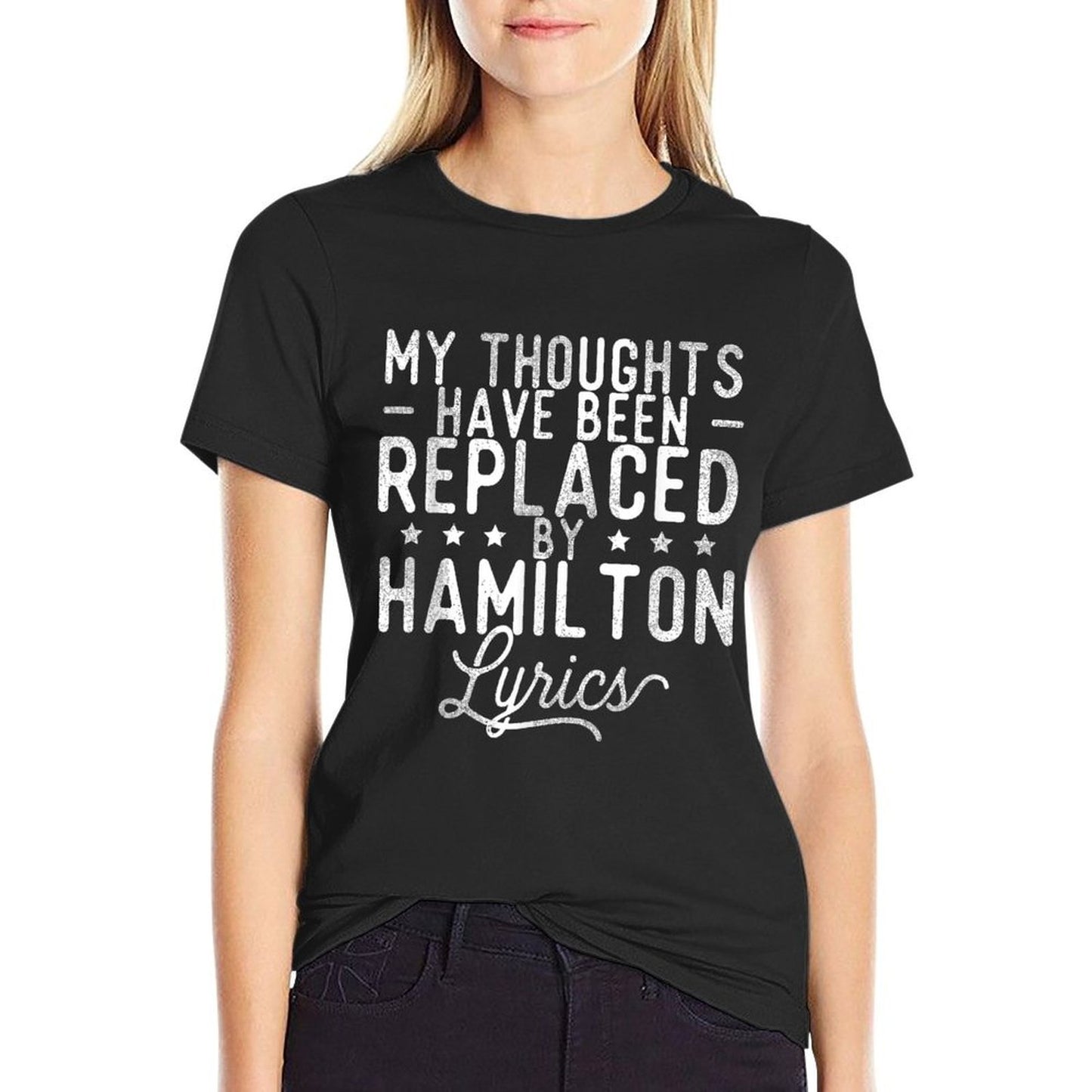 My Thoughts Have Been Replaced By Lyrics - Theatre Musical Heathered Texture T-Shirt