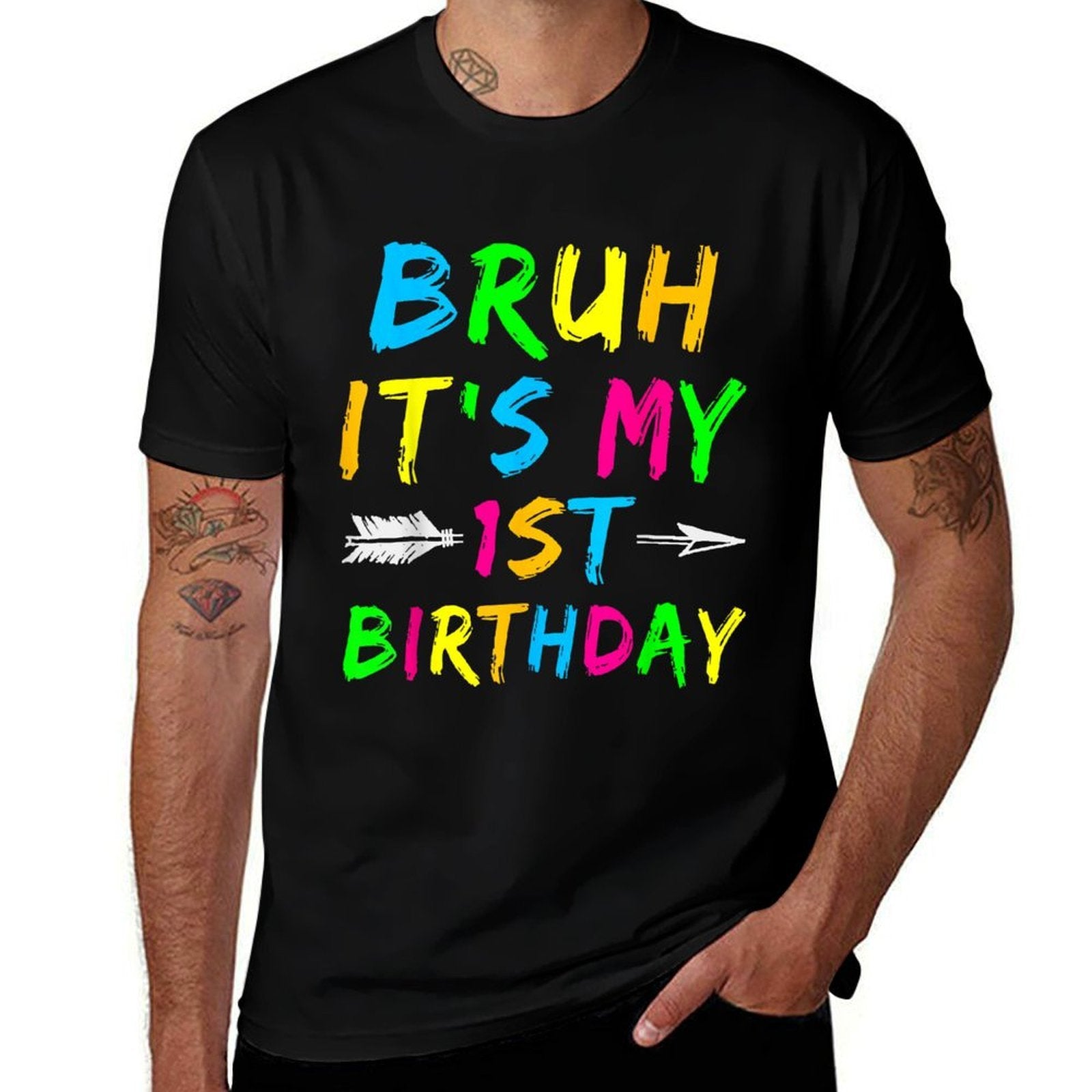 Bruh It's My 1st Birthday 1 Year Old Birthday  Summer-ready Fabric T-Shirt