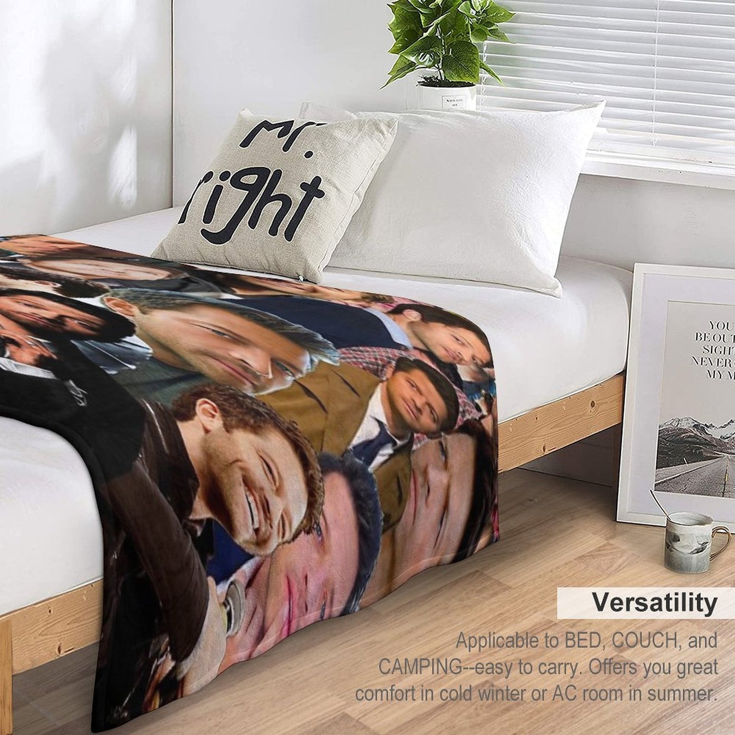 Misha Collins Photo Collage Sustainable Throw Blanket