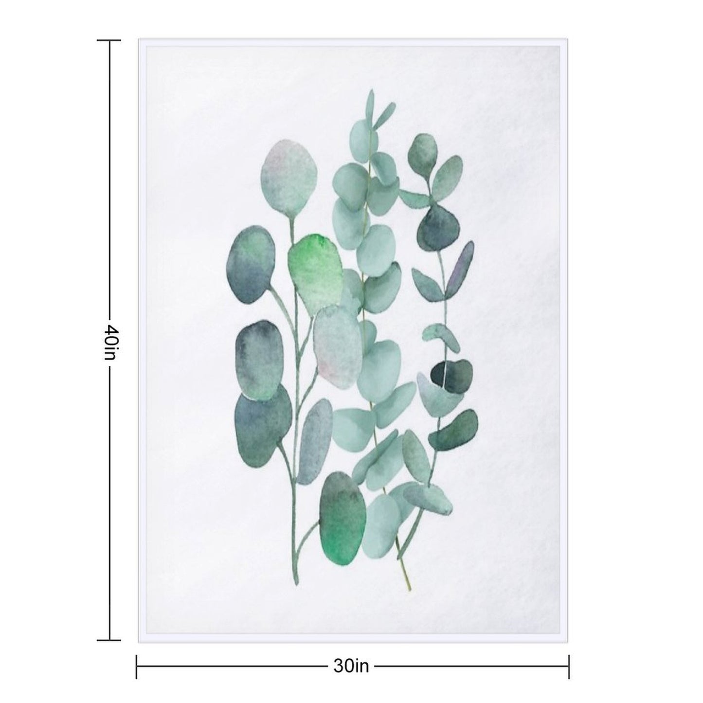 Watercolor, Eucalyptus, Leaves, Botanical, Painting, Green Machine-washable Throw Blanket