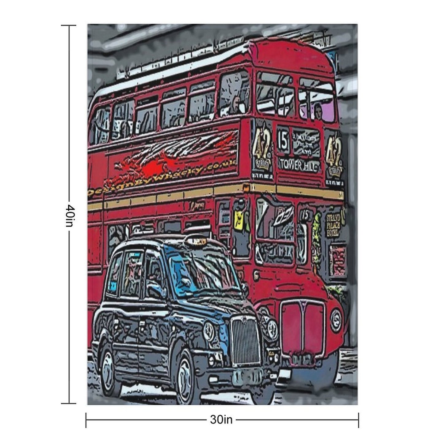 London Bus And Cab Multi-functional Throw Blanket
