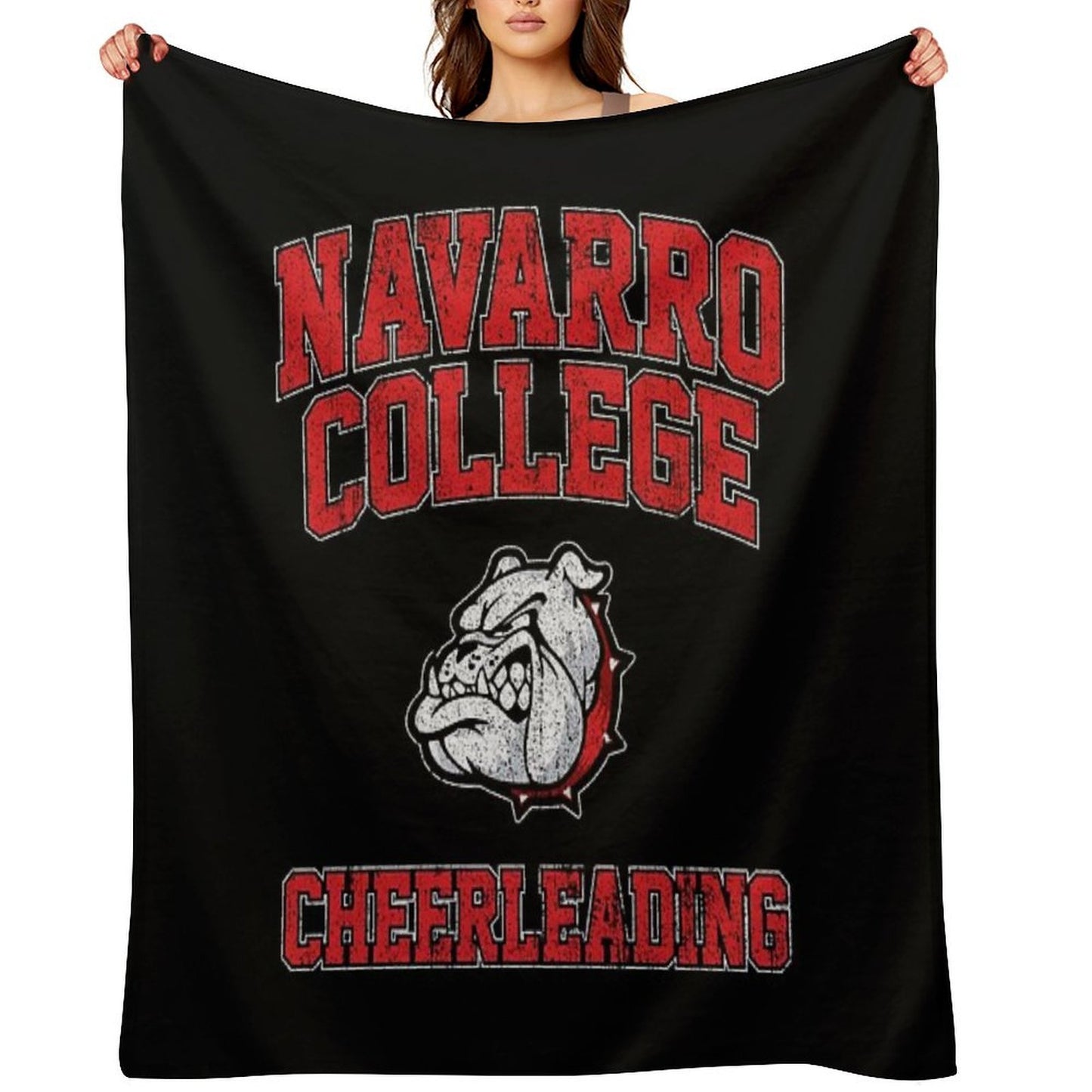 Navarro Bulldogs Cheerleading Machine-washable Throw Blanket