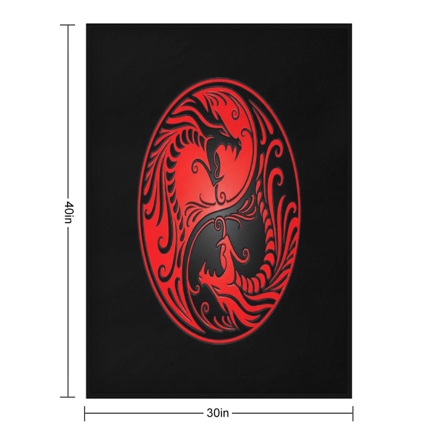 Yin Yang Dragons Red And Black Versatility Throw Blanket