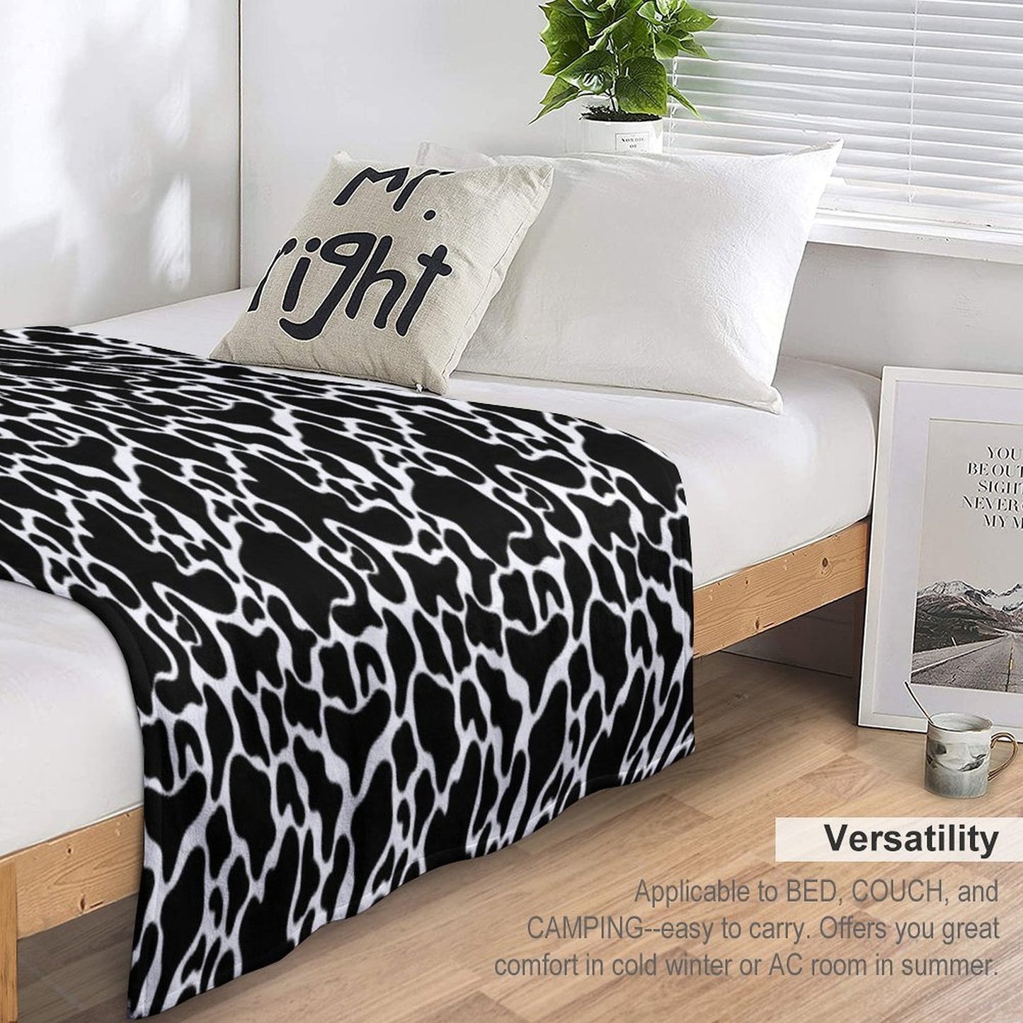 Cow Print Repeating Pattern Shrink-resistant Throw Blanket