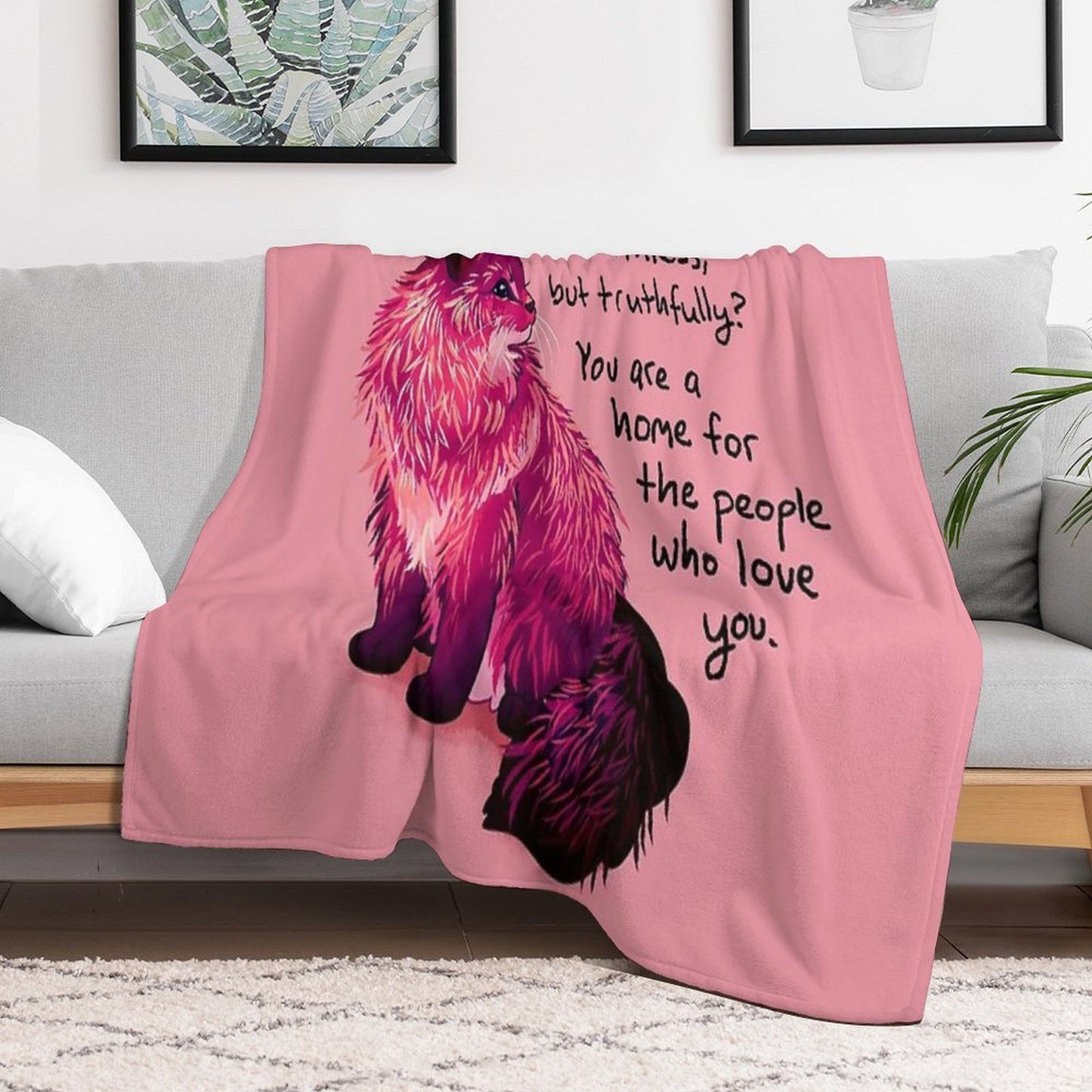 You Are A Home for The People Who Love You Norwegian Forest Cat Velvety-soft Throw Blanket