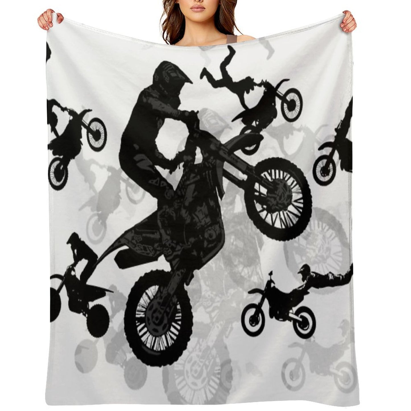 Extreme Stuntmen - Motocross Riders Premium Throw Blanket