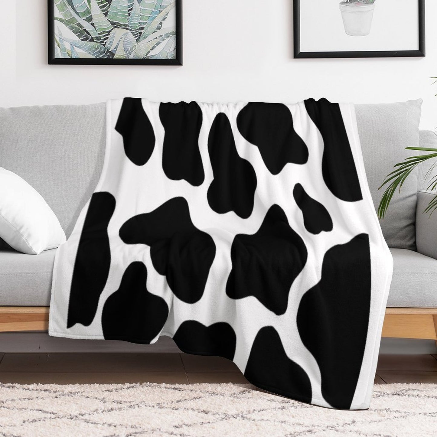 Cow Patterned Pillow , Duvet Cover And Throw Blanket Cute And Aesthetic Quick-dry Throw Blanket