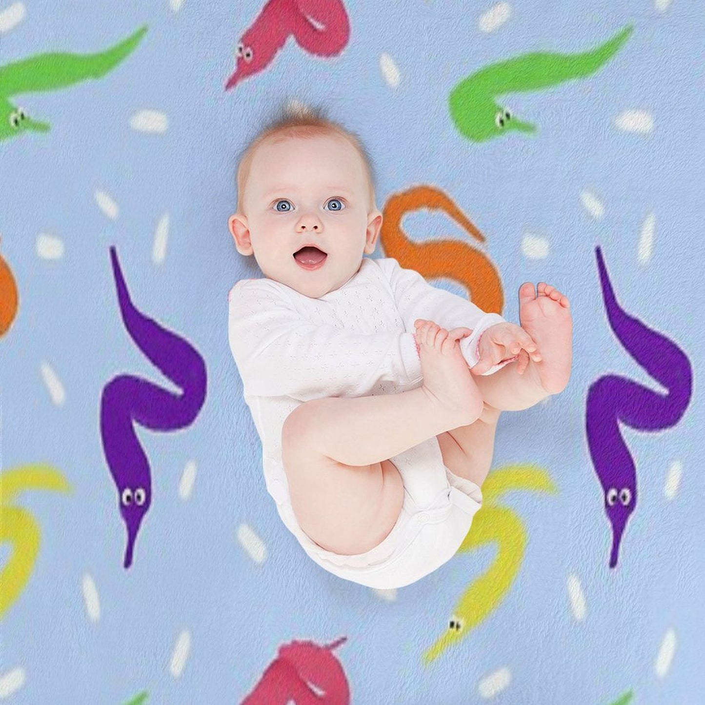 Worm on A String Babey! Eco-conscious Throw Blanket