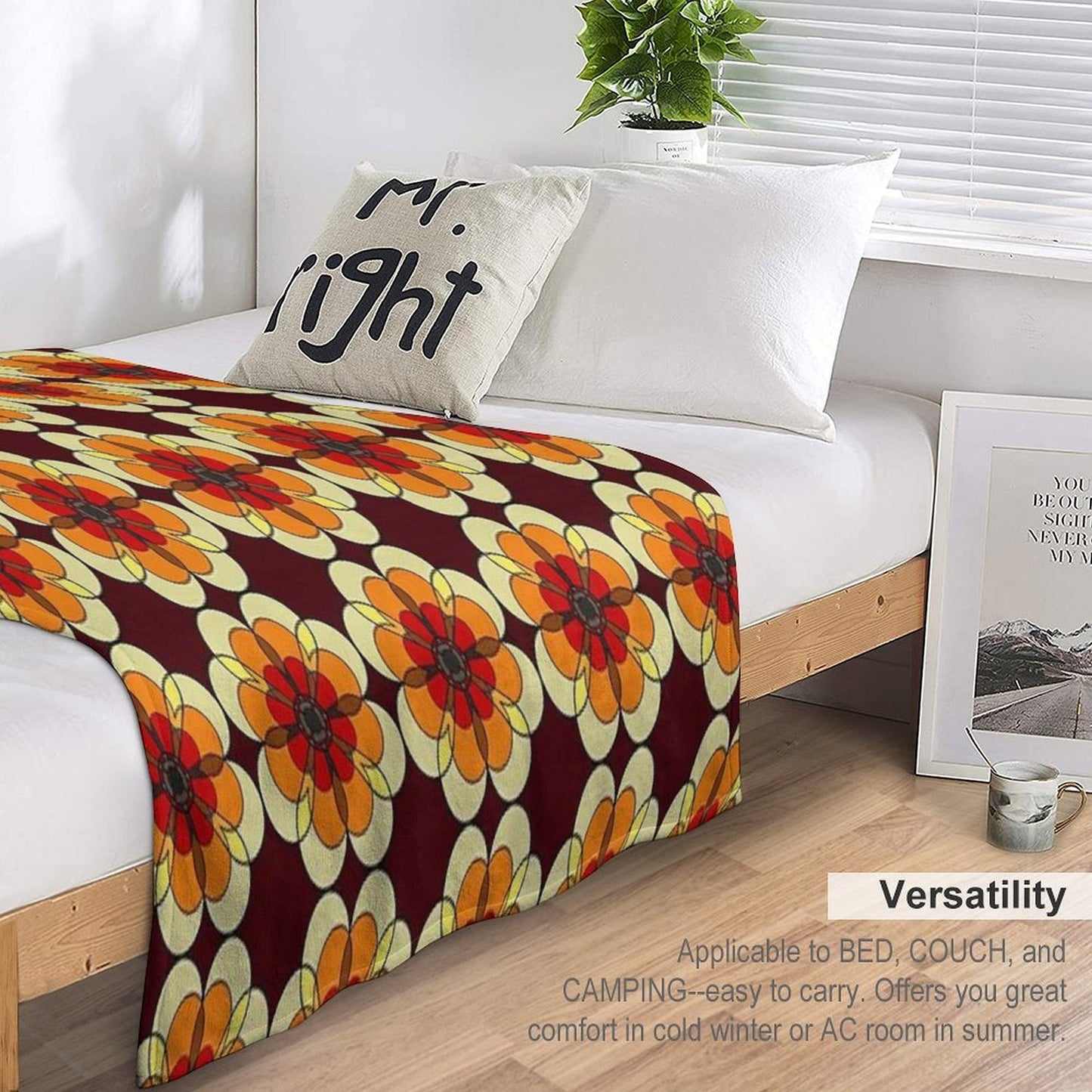 Retro Marigold Gift-ready Throw Blanket
