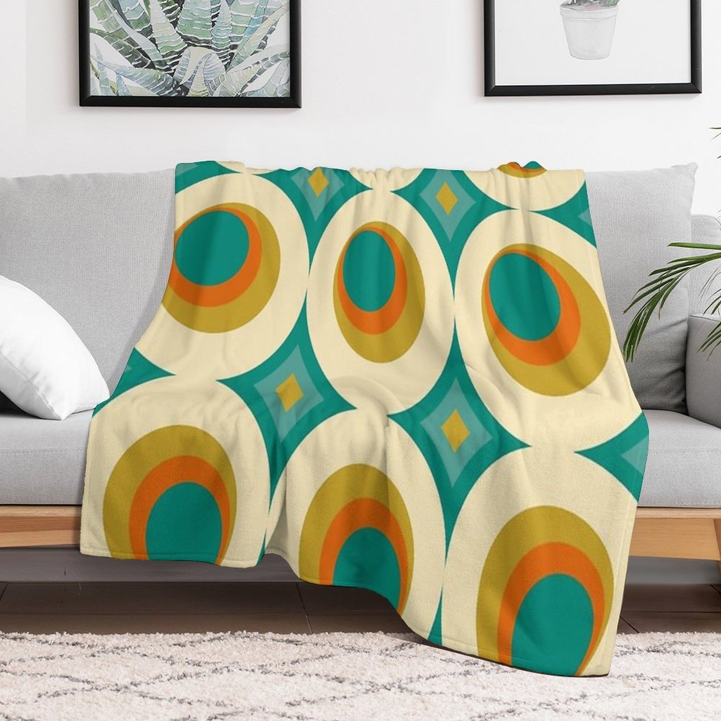 Mid-Century Modern Splash All-season Throw Blanket