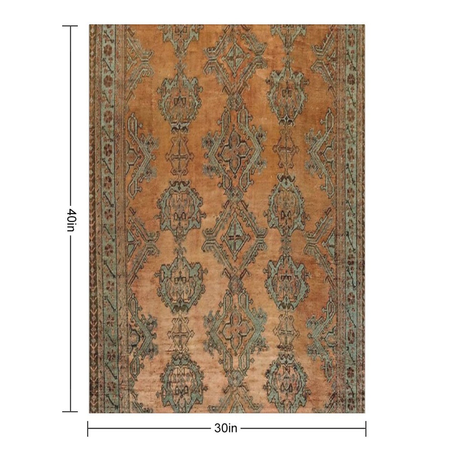 Antique Turkish Oushak Rug Print Multi-functional Throw Blanket