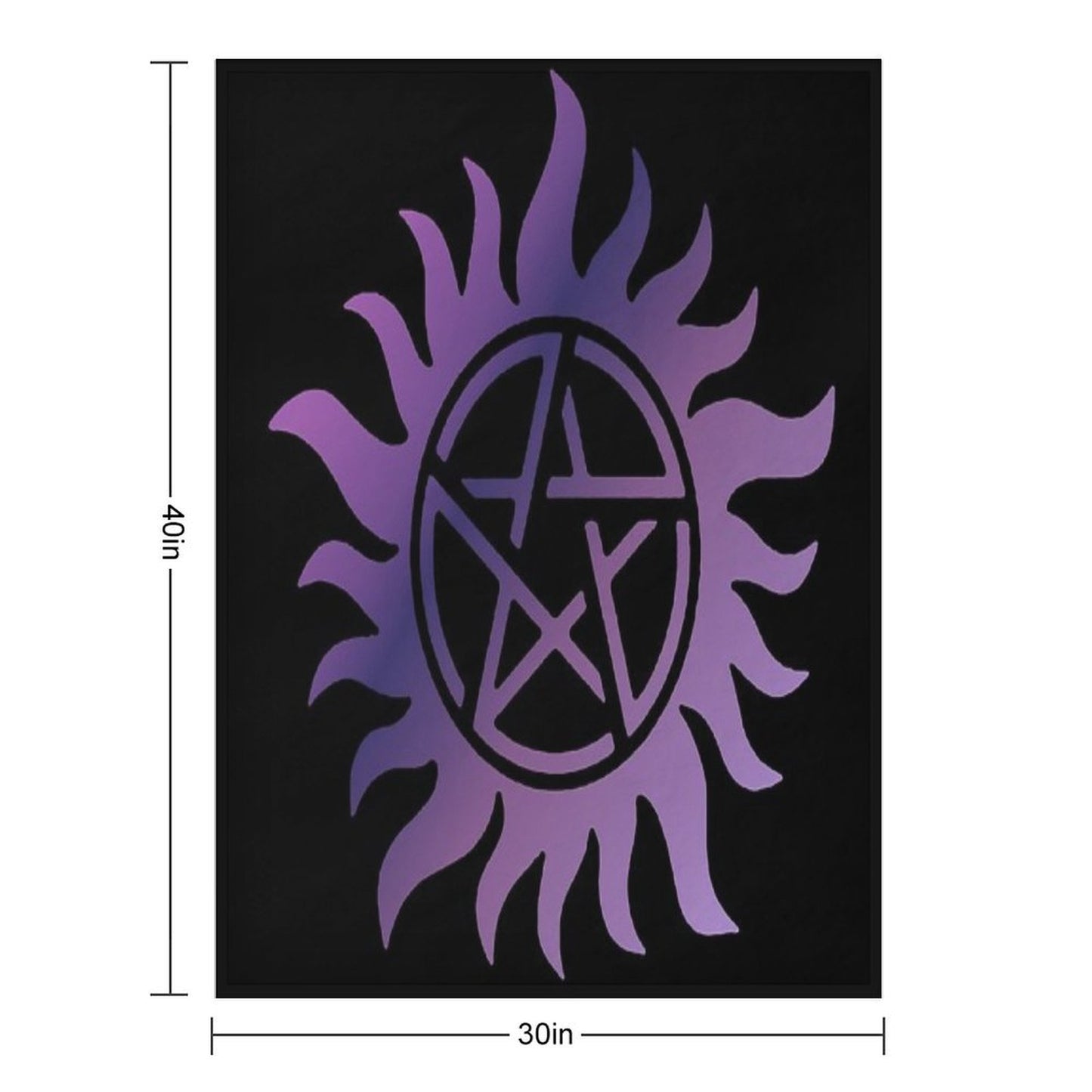 Purple Pentacle Black Comfort Throw Blanket