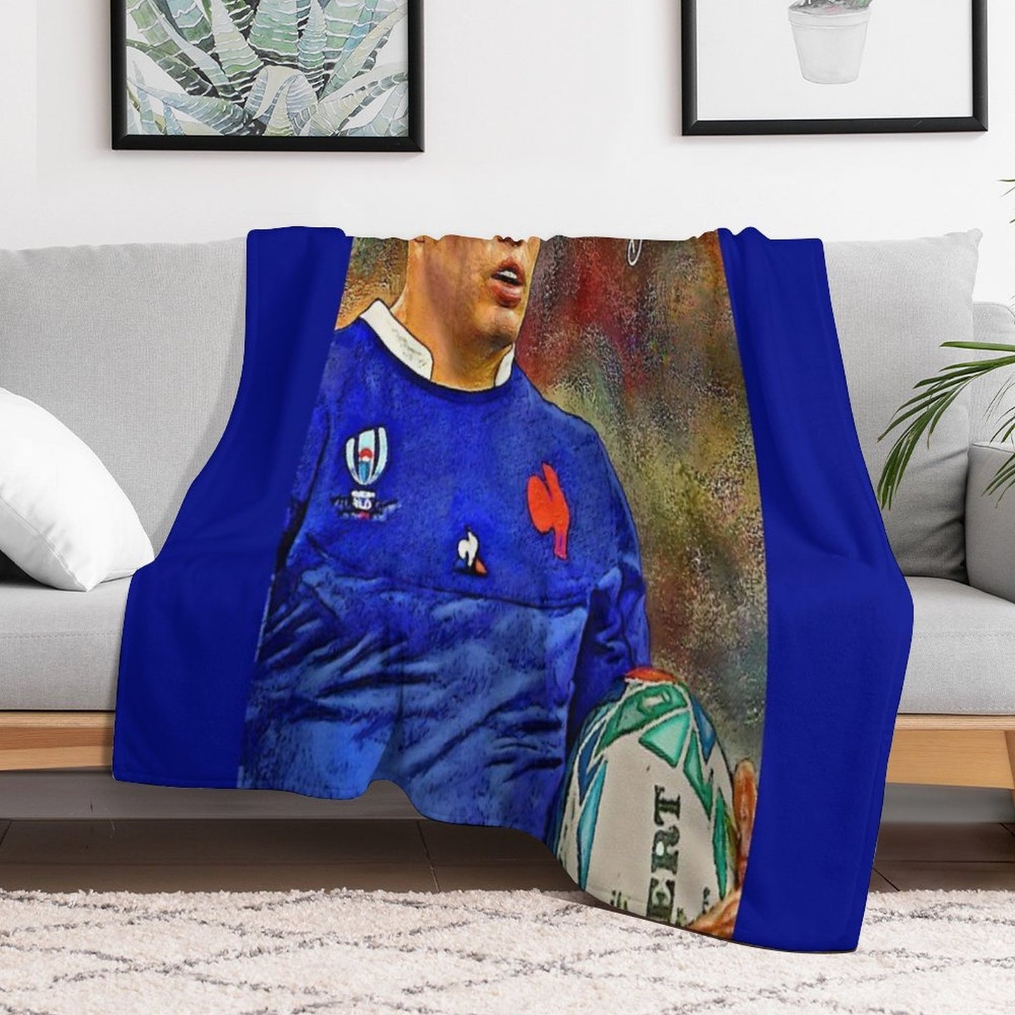 •Antoine Dupont• Art ► Premium Throw Blanket