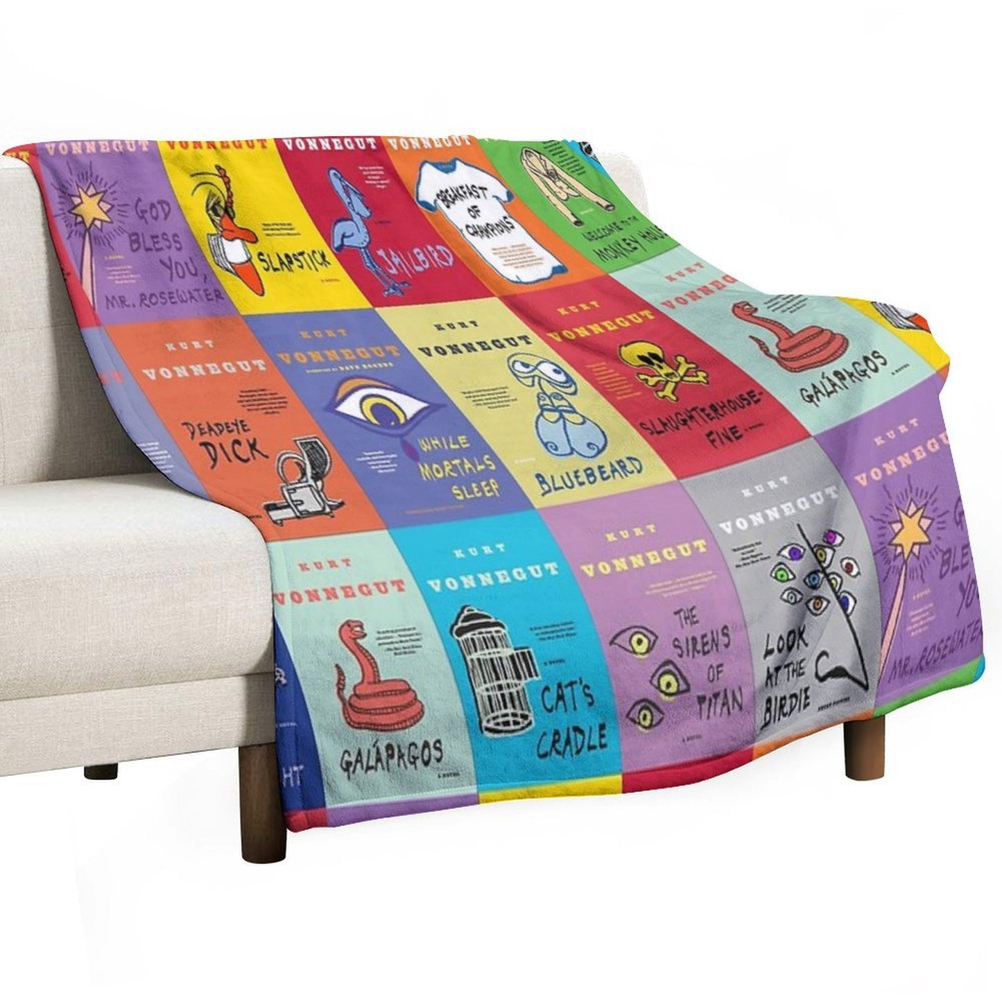 The Works of Kurt Vonnegut Travel-friendly Throw Blanket