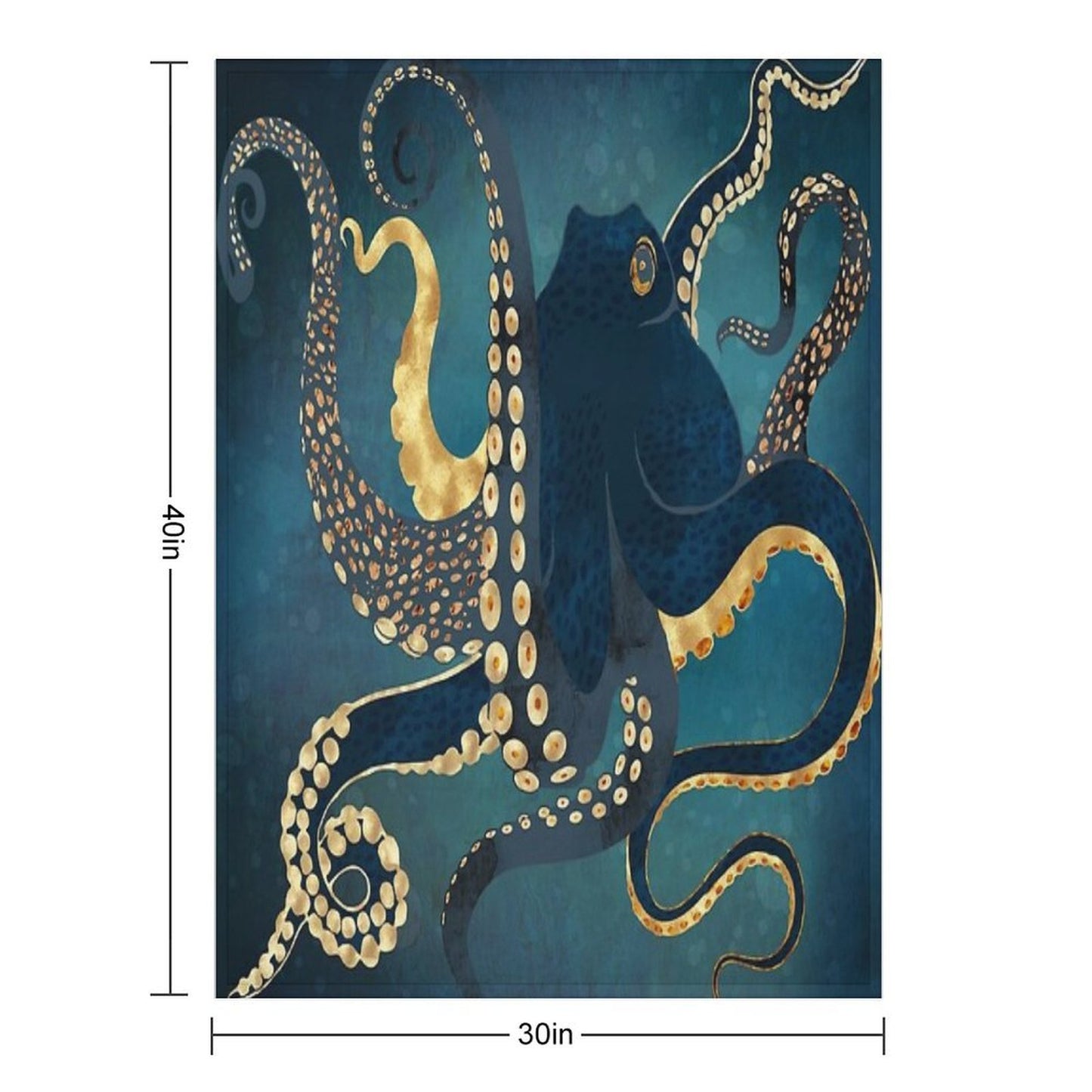Metallic Octopus IV Gift-ready Throw Blanket