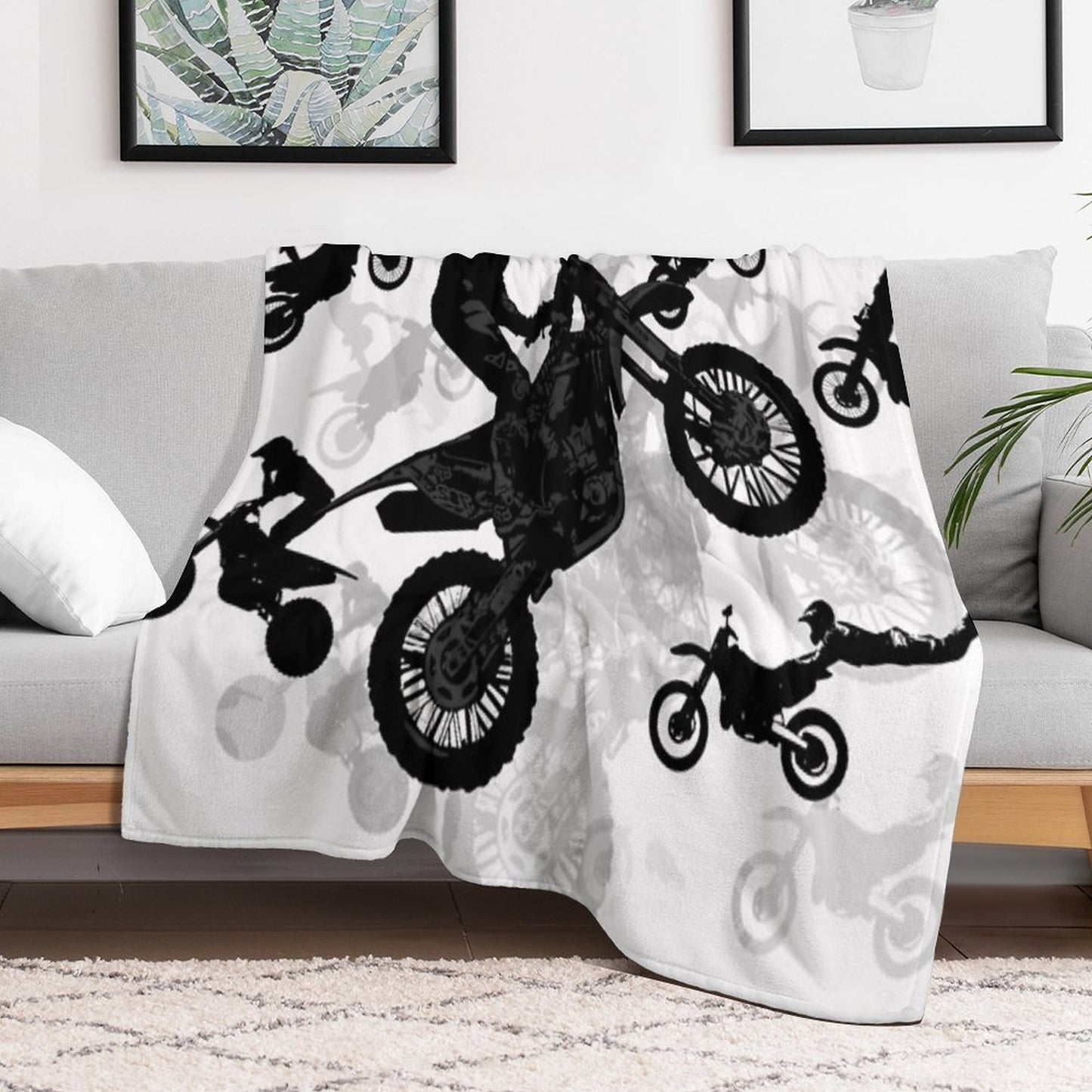 Extreme Stuntmen - Motocross Riders Premium Throw Blanket