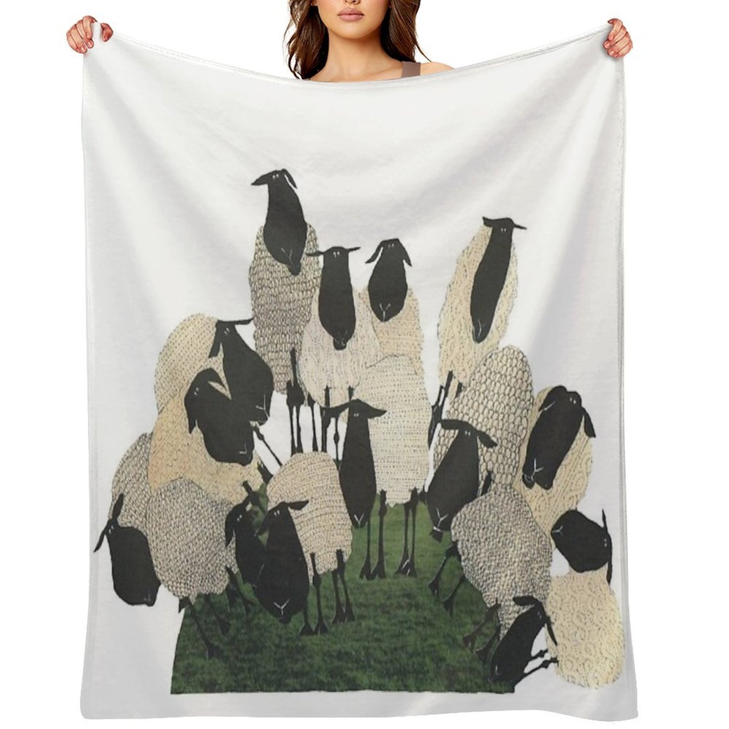 Sheep on The Hill Shrink-resistant Throw Blanket